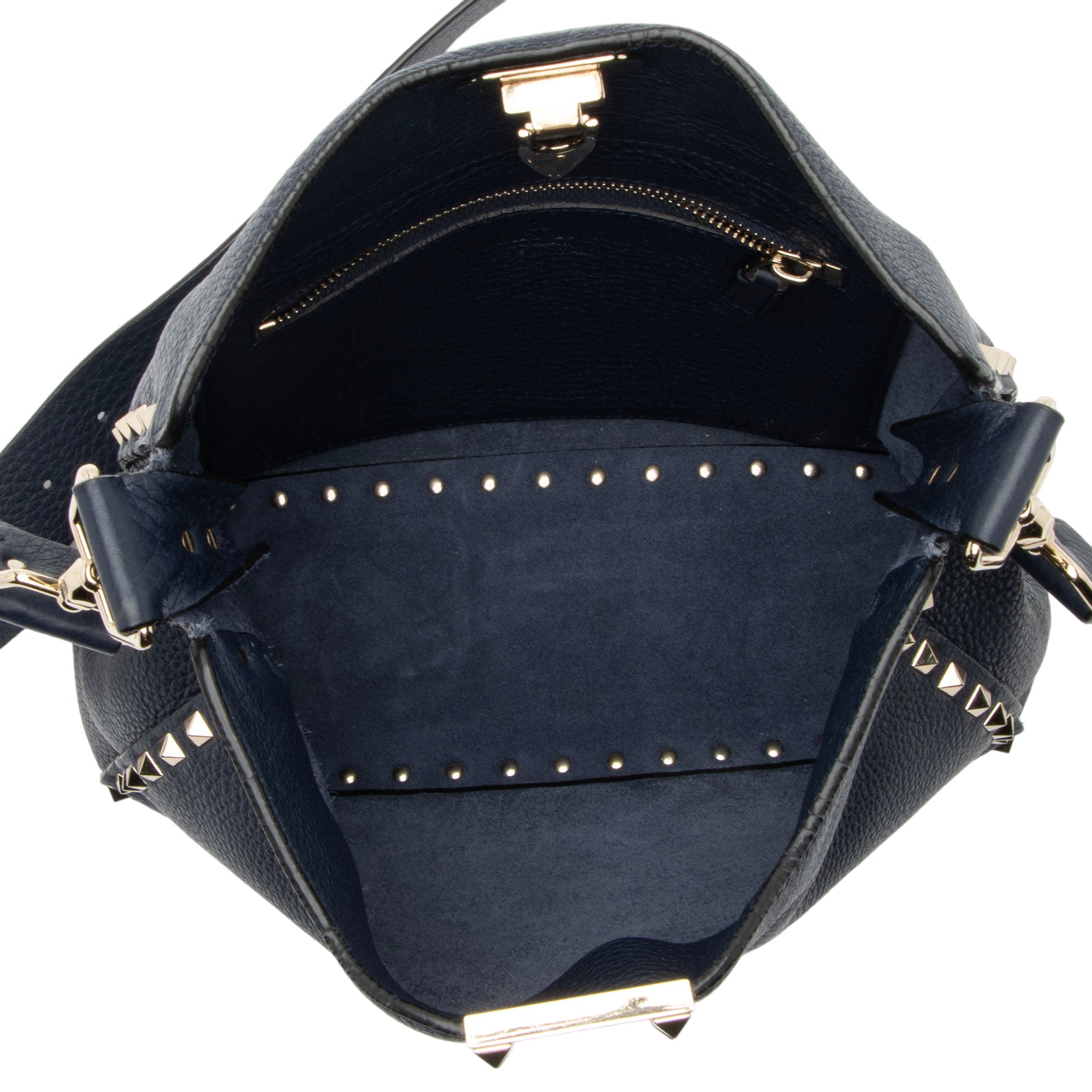 Valentino Calfskin Rockstud Small Messenger Bag (SHF-pObWhv)