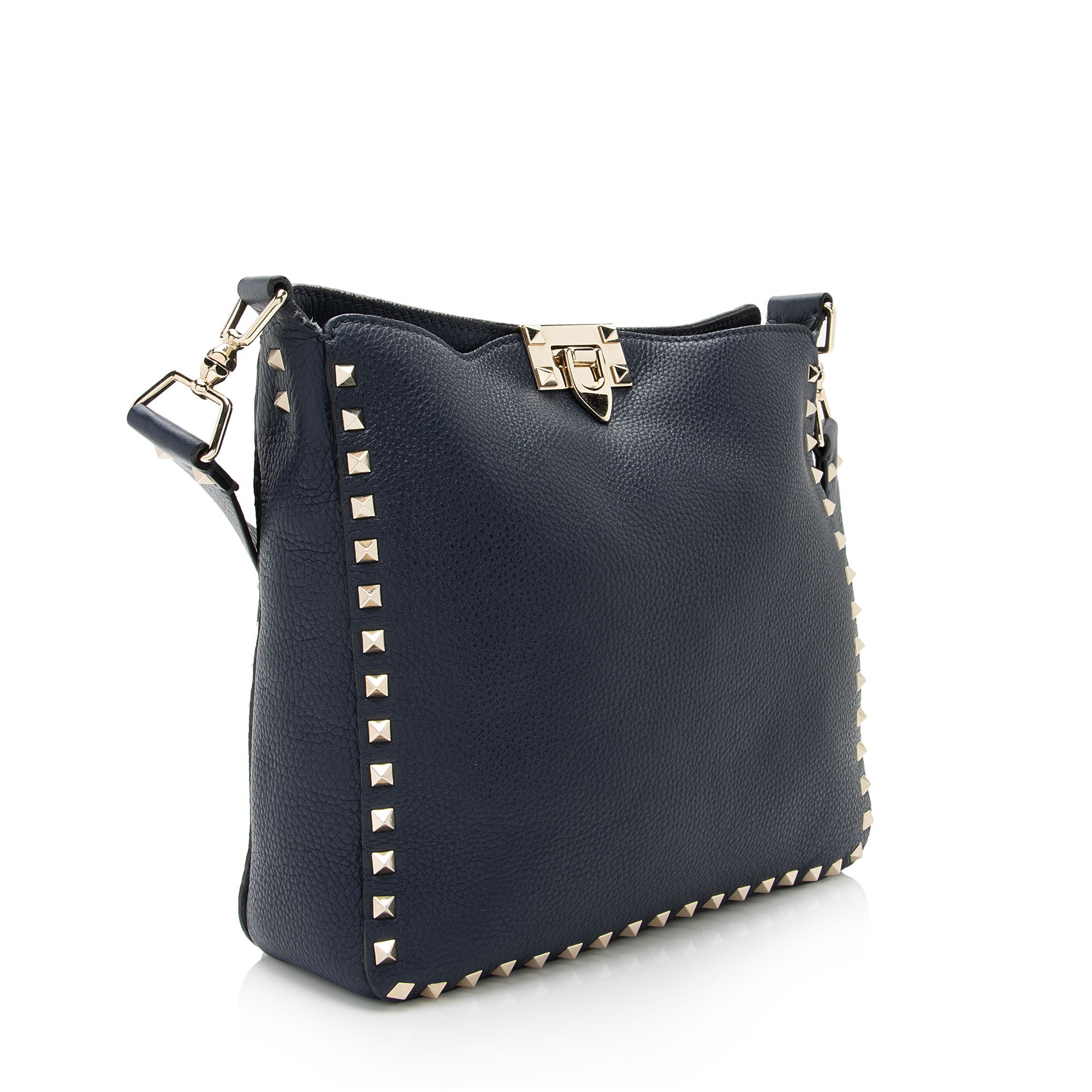 Valentino Calfskin Rockstud Small Messenger Bag (SHF-pObWhv)