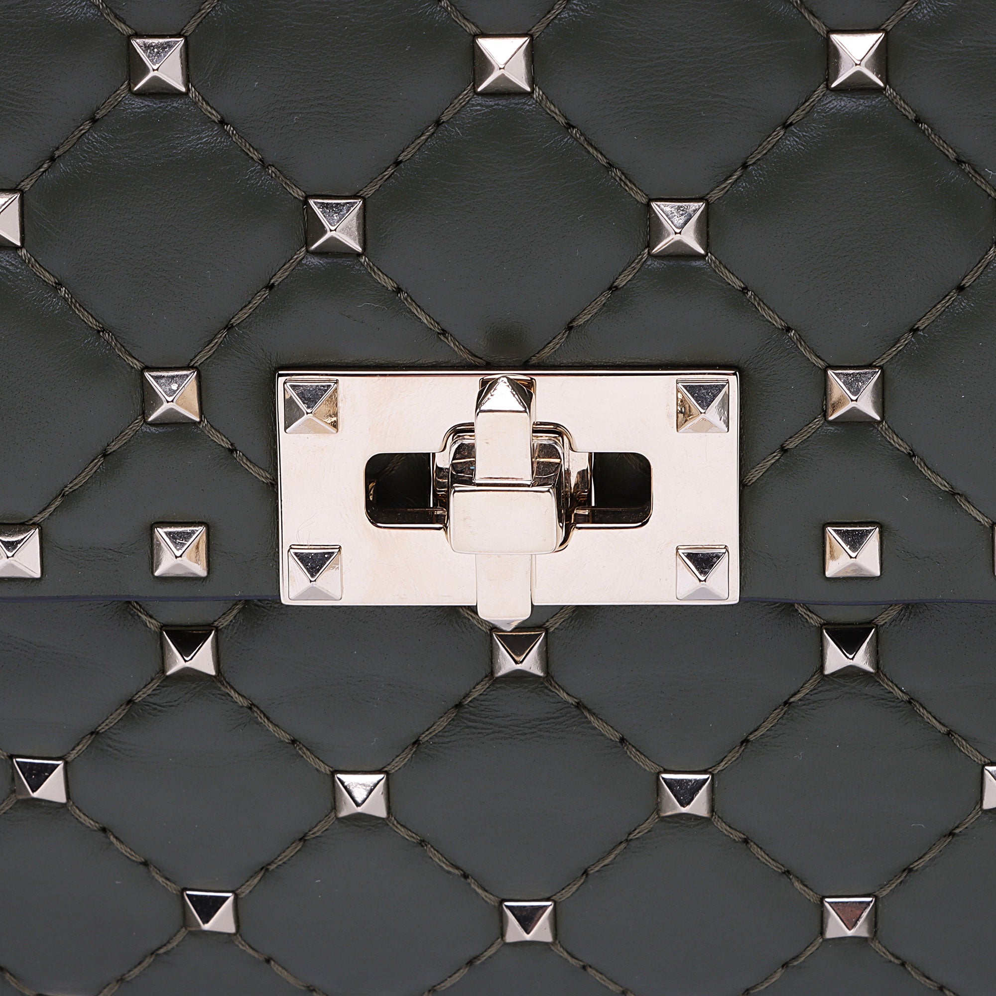 Valentino Calfskin Rockstud Spike Up Chain Shoulder Bag (SHF-a2oPsZ)