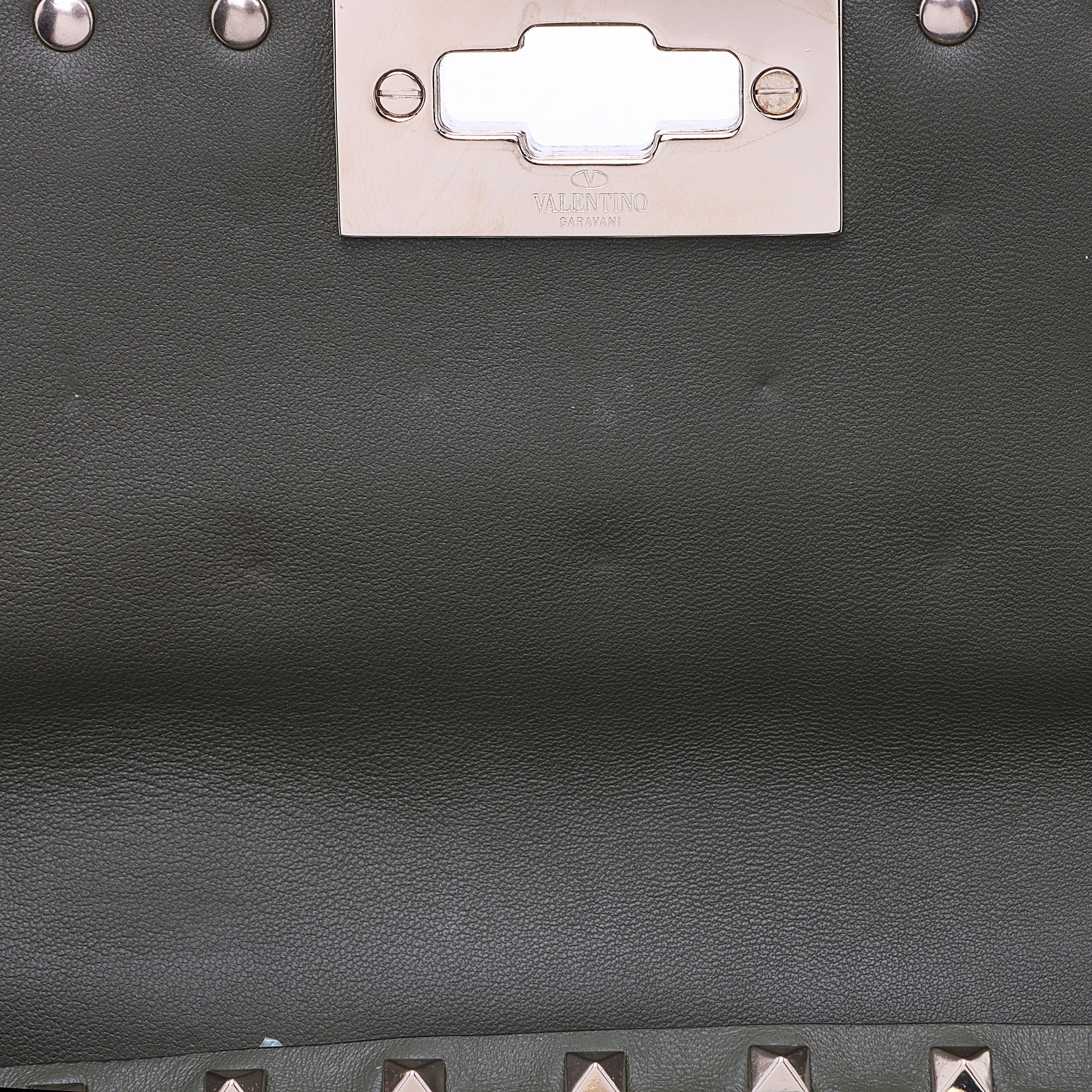 Valentino Calfskin Rockstud Spike Up Chain Shoulder Bag (SHF-a2oPsZ)