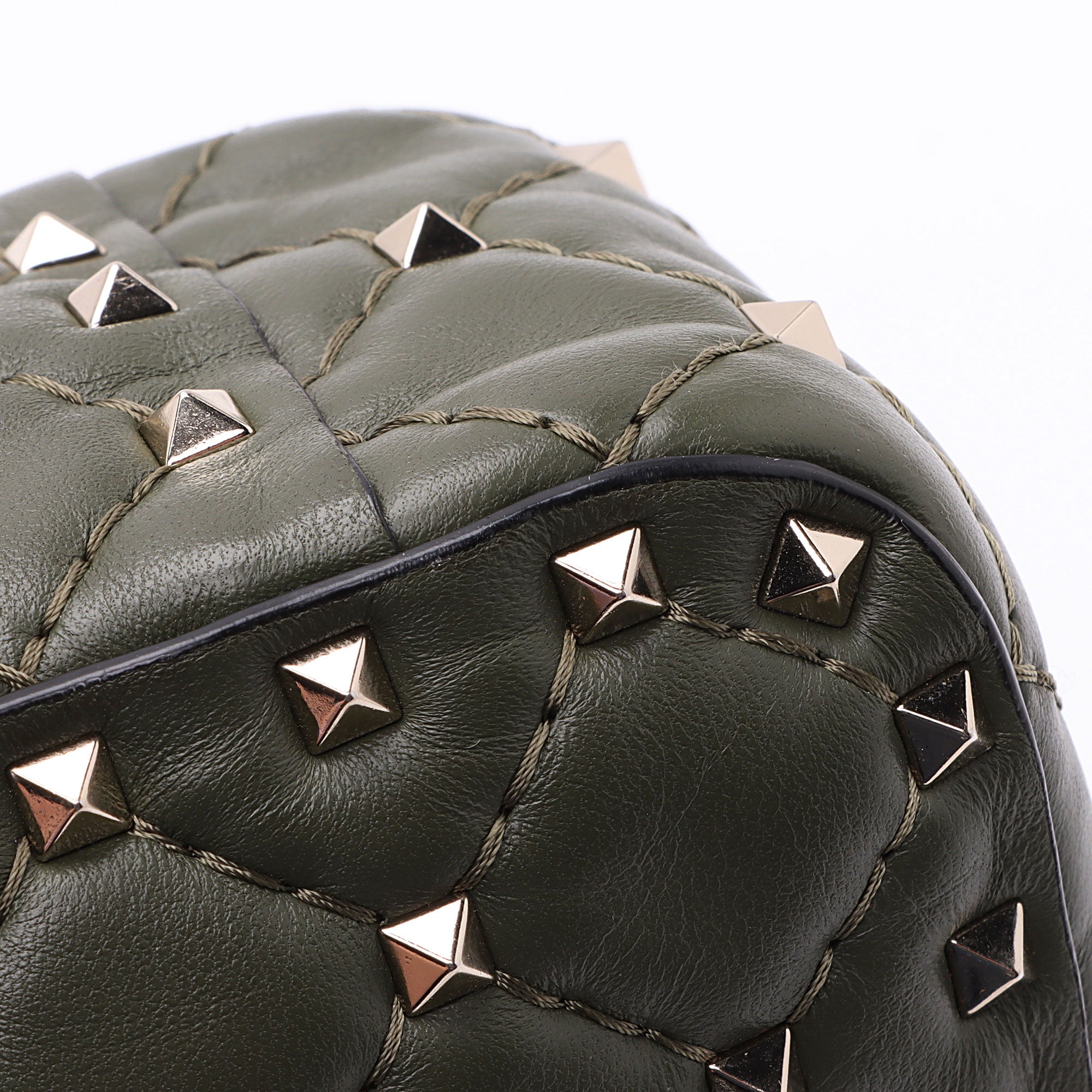 Valentino Calfskin Rockstud Spike Up Chain Shoulder Bag (SHF-a2oPsZ)