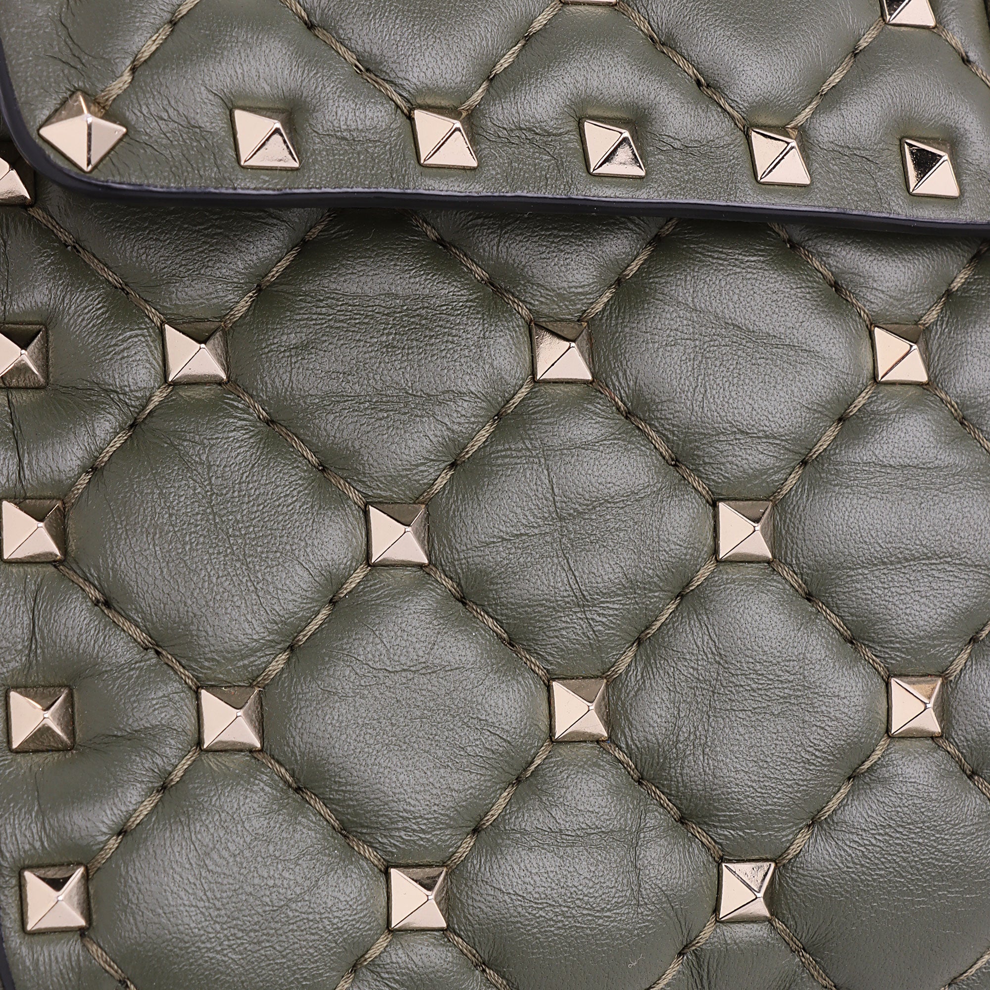 Valentino Calfskin Rockstud Spike Up Chain Shoulder Bag (SHF-a2oPsZ)