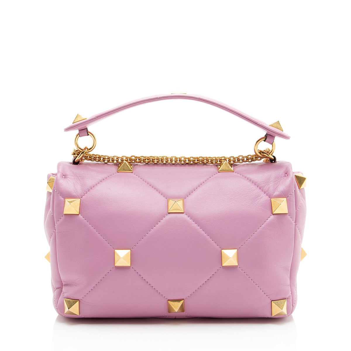Valentino Calfskin Roman Stud Medium Shoulder Bag