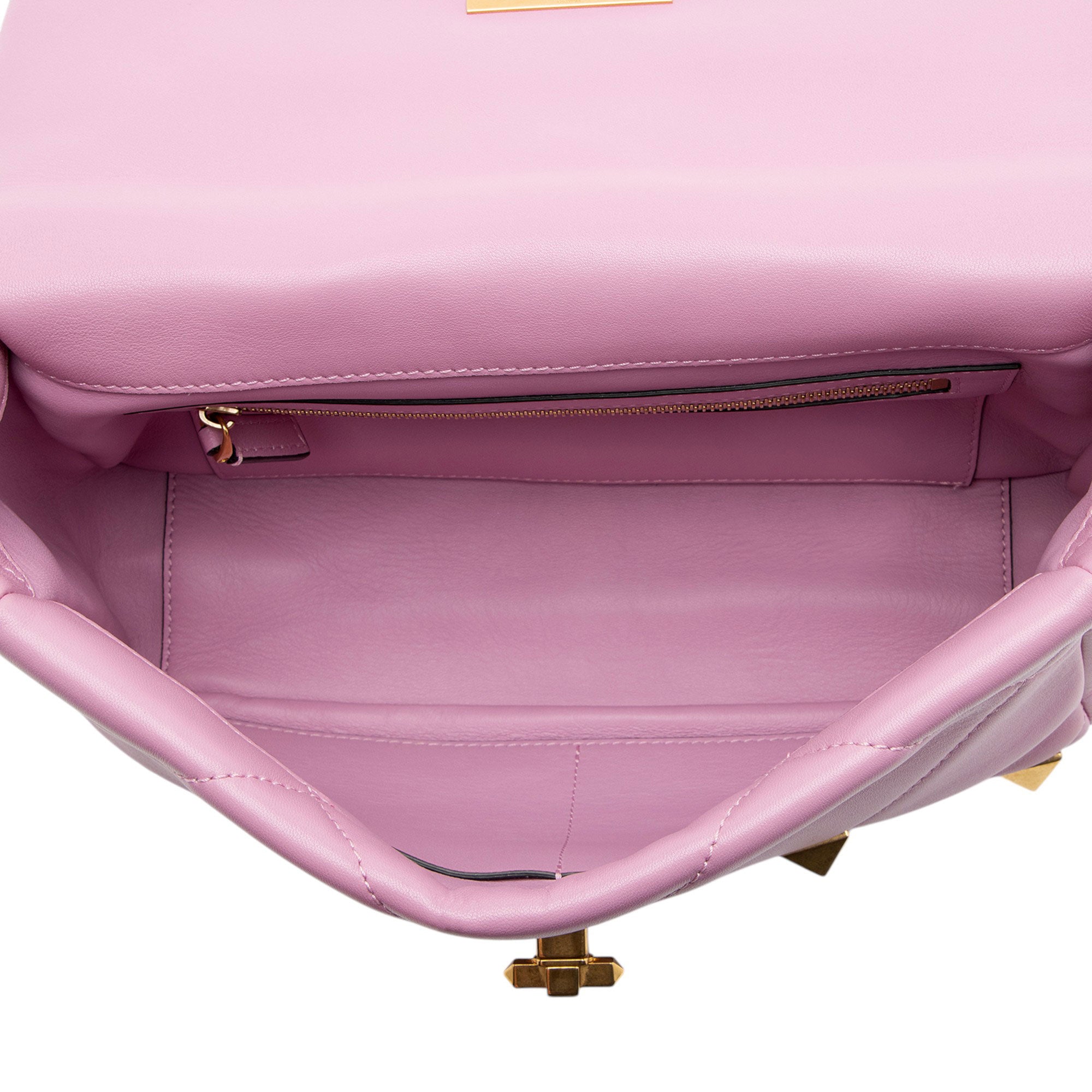 Valentino Calfskin Roman Stud Medium Shoulder Bag