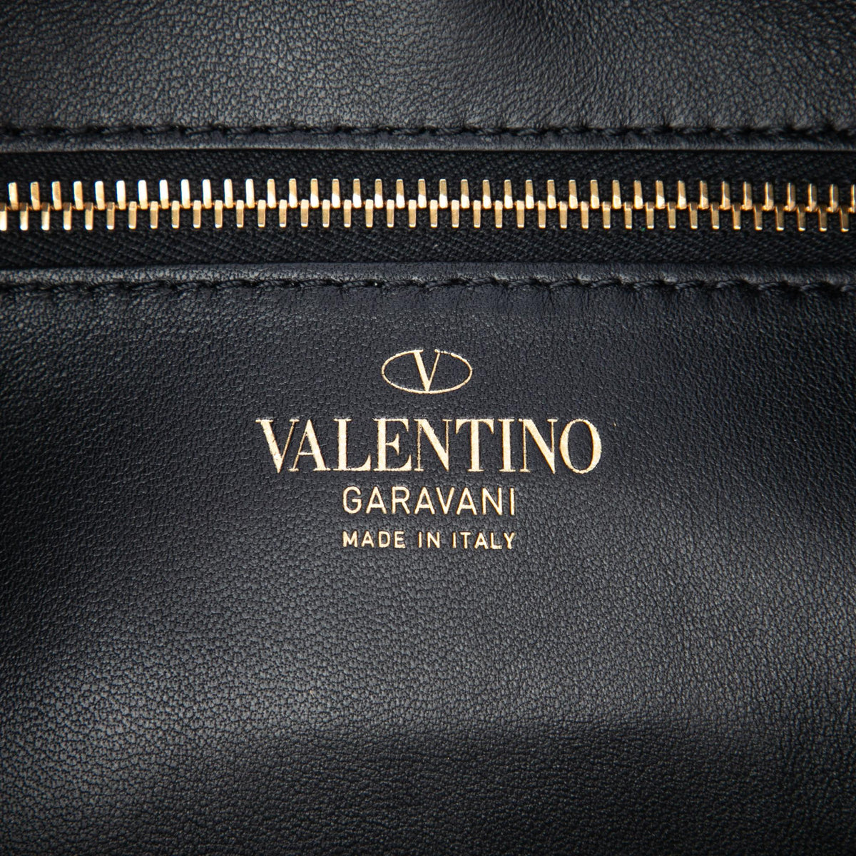 Valentino Calfskin Stud Sign Zip Hobo