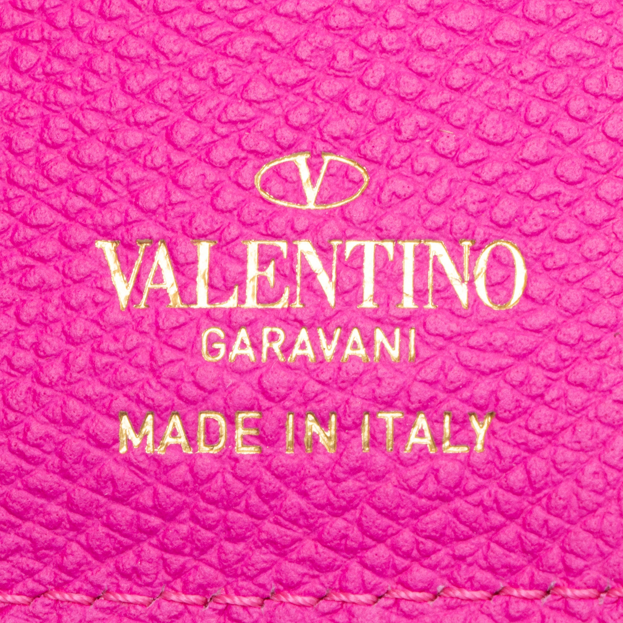 Valentino Calfskin VLogo Compact Wallet