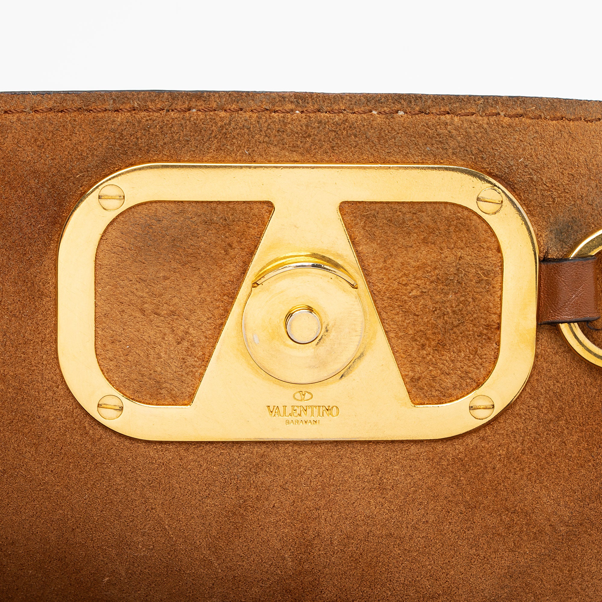 Valentino Calfskin Vring Flap Saddle Bag (SHF-Wbg0DV)