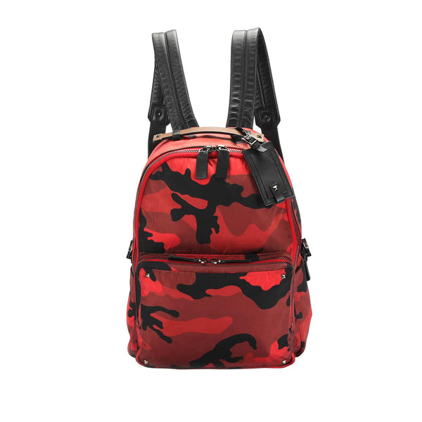 Luxury backpack - Black camouflage Valentino backpack rockstud