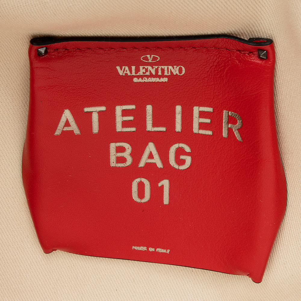 Valentino Canvas Pleated Atelier 01 Tote (SHF-22018)