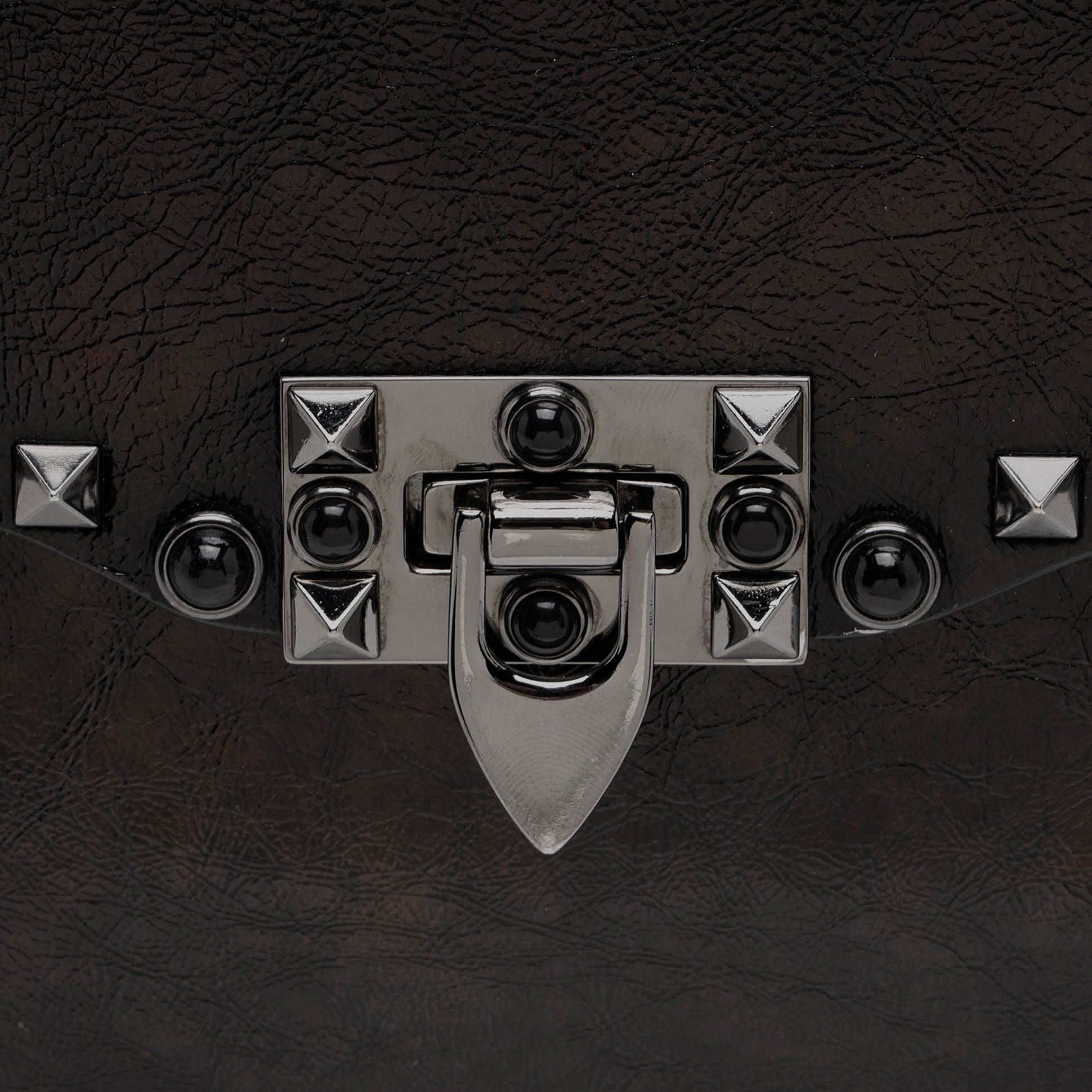 Valentino Craquele Calfskin Rolling Rockstud Guitar Strap Medium Crossbody (SHF-O6C3vW)