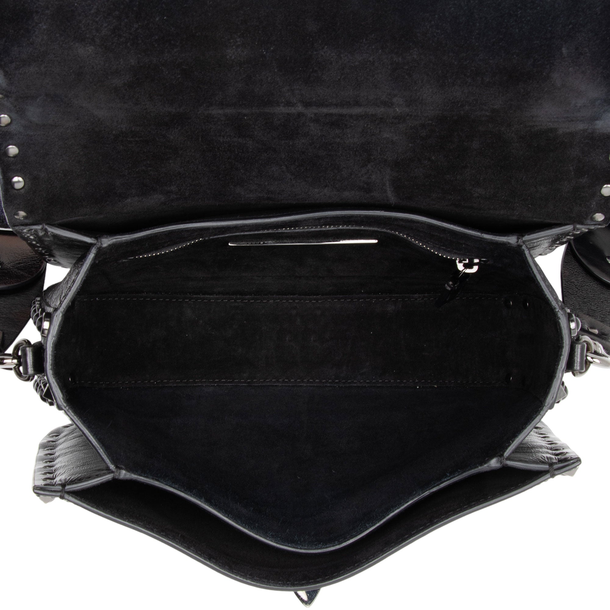 Valentino Craquele Calfskin Rolling Rockstud Guitar Strap Medium Crossbody (SHF-O6C3vW)