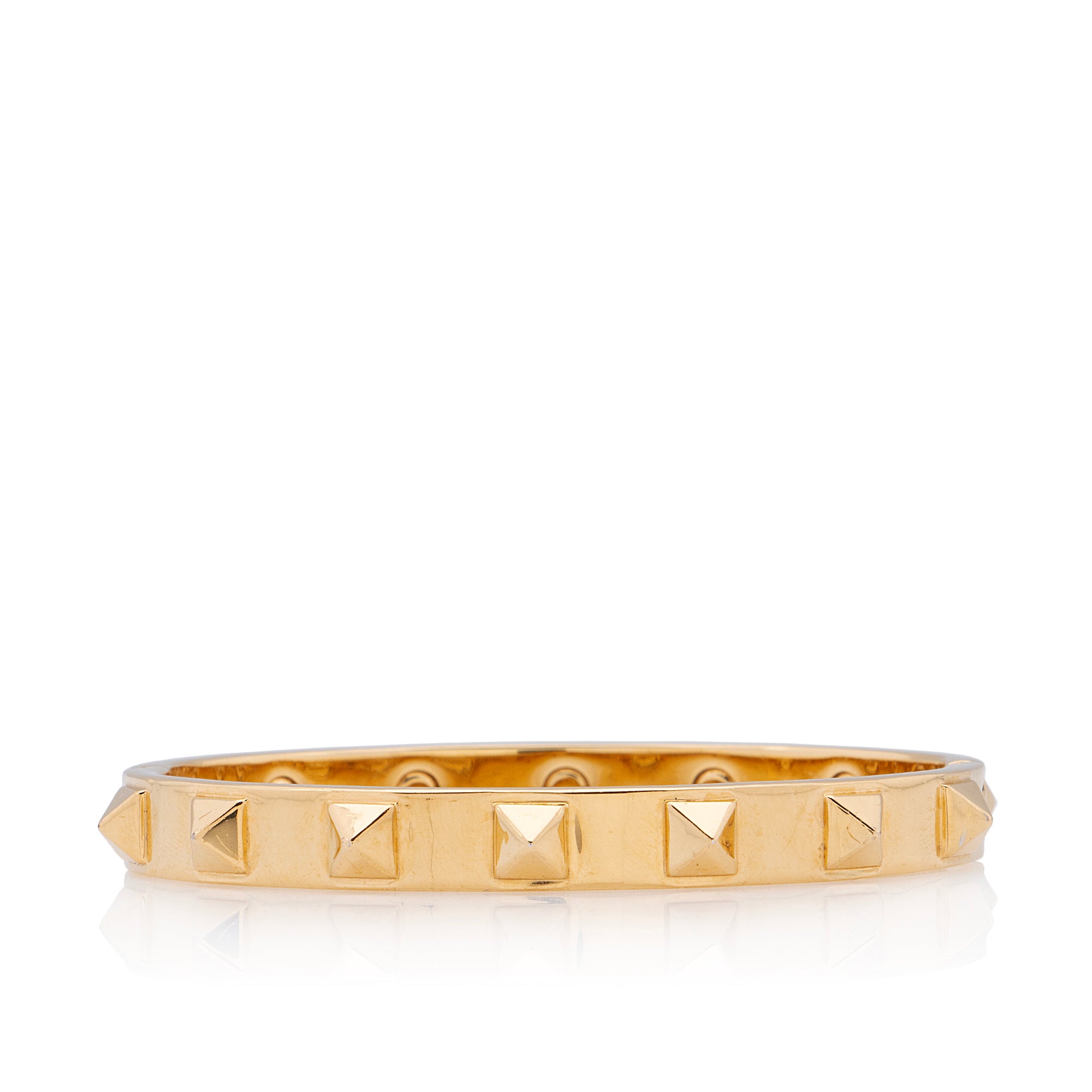 Valentino Gold Metal Rockstud Bangle Bracelet (SHF-DaCpkM)