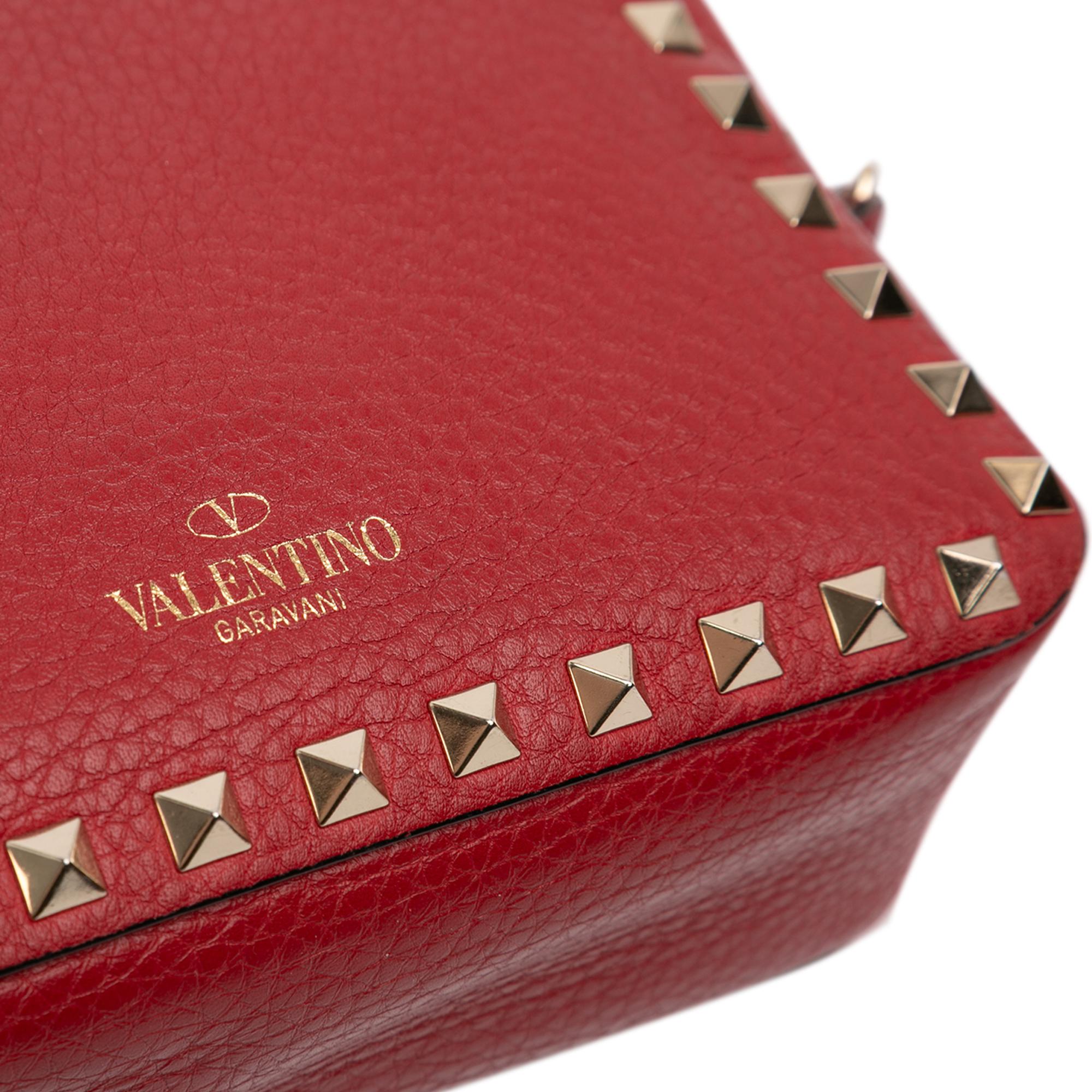 Valentino Grainy Calfskin Rockstud Camera Bag