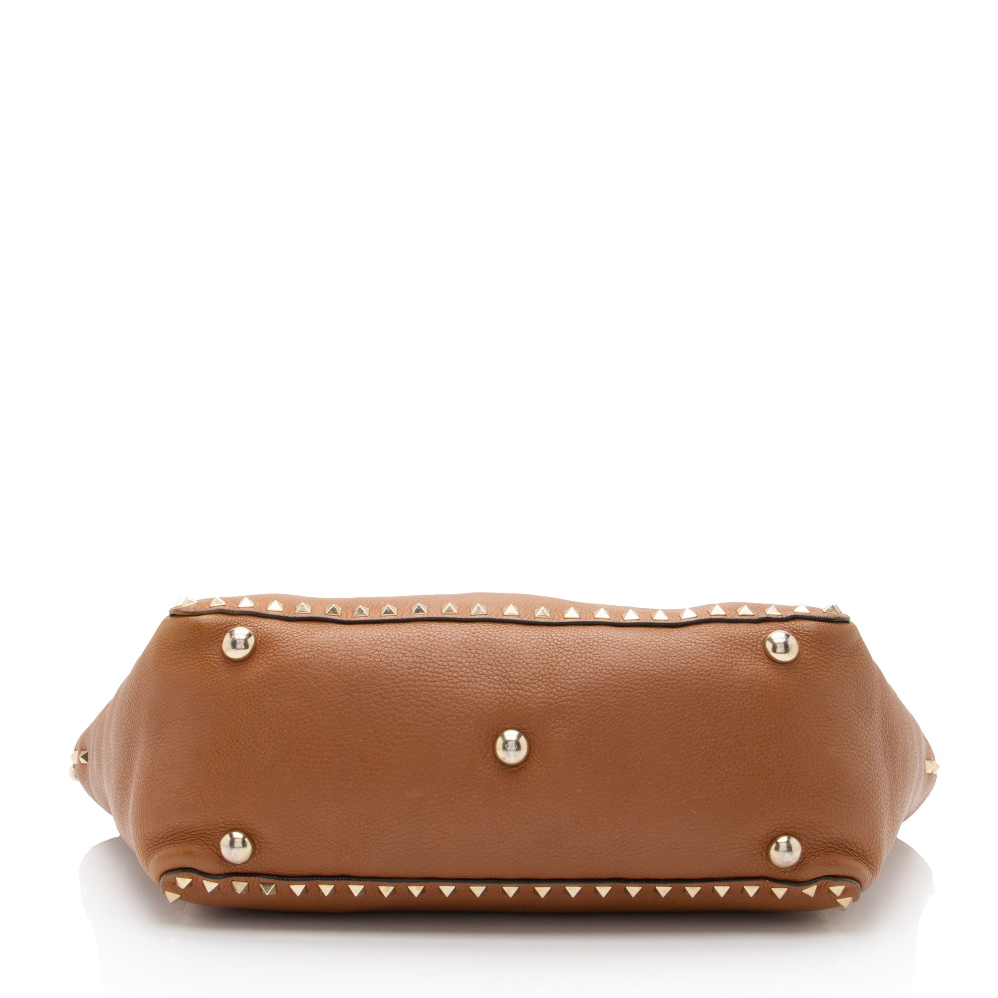 Valentino Grainy Calfskin Rockstud Medium Tote (SHF-7UH6kc)