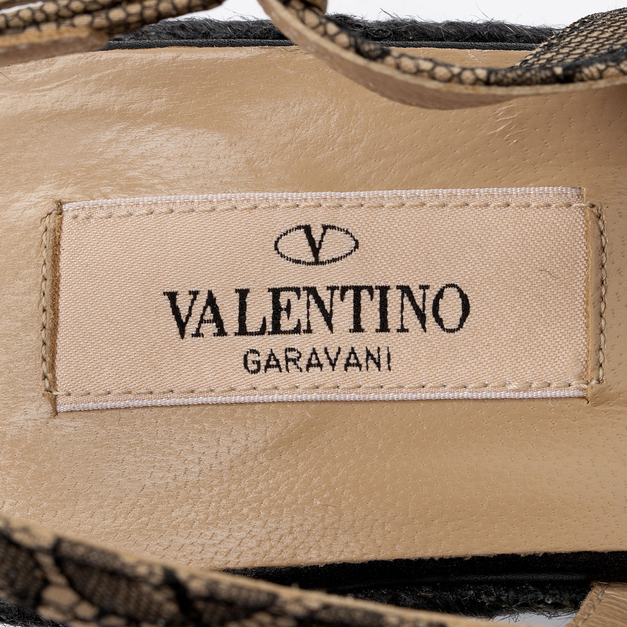 Valentino Lace Mena Bow Espadrille Wedge Slingback Sandals - Size 10 / 40 (SHF-ktURfM)