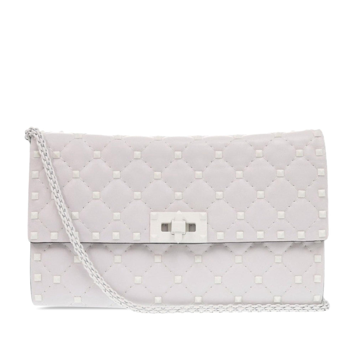 Valentino Lambskin Free Rockstud Spike Wallet On Chain