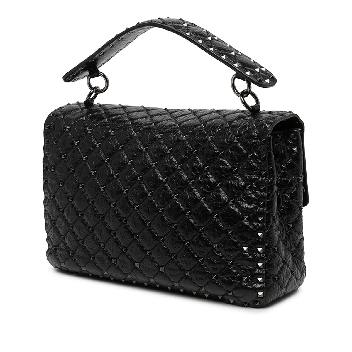 Valentino Large Crinkled Nappa Rockstud Spike Satchel