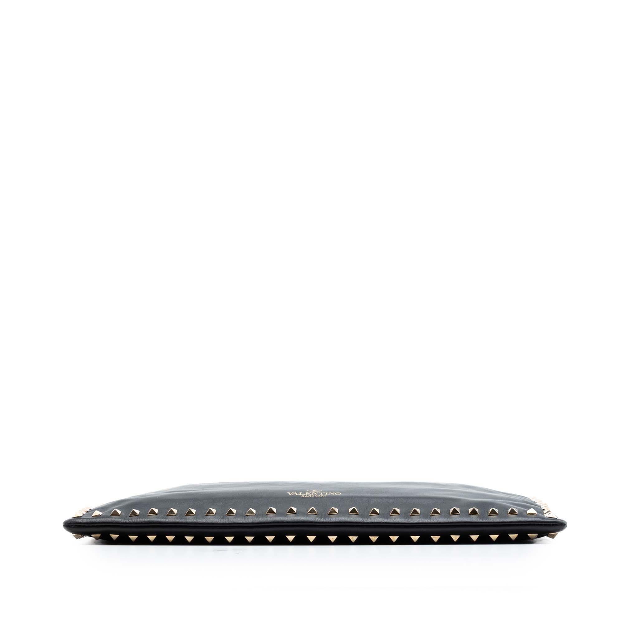 Valentino Large Leather Rockstud Clutch