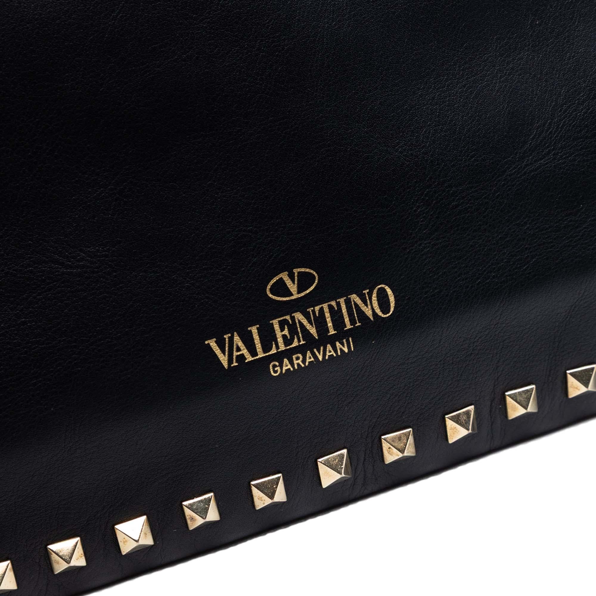 Valentino Large Leather Rockstud Clutch