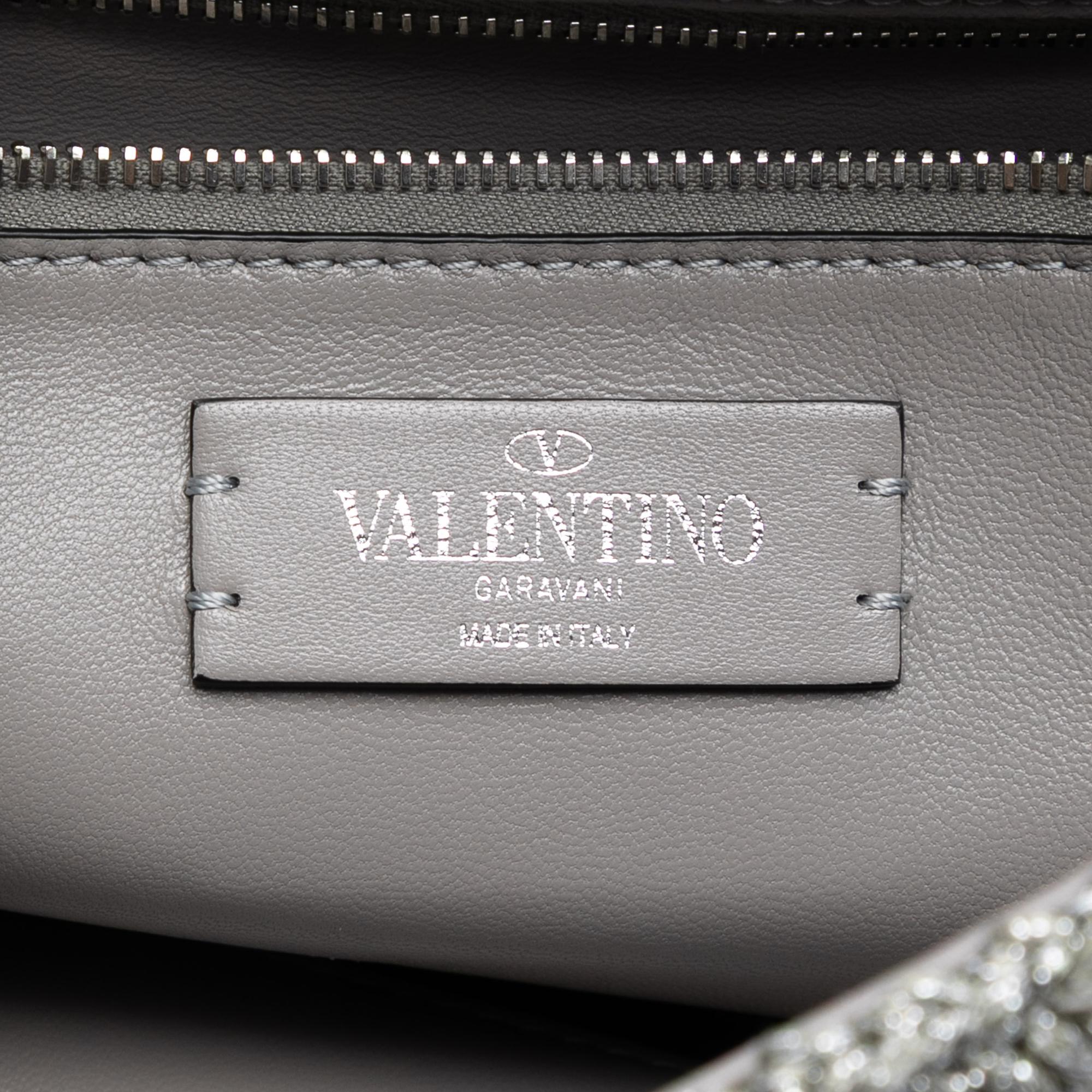 Valentino Large Metallic Knit Roman Stud Satchel
