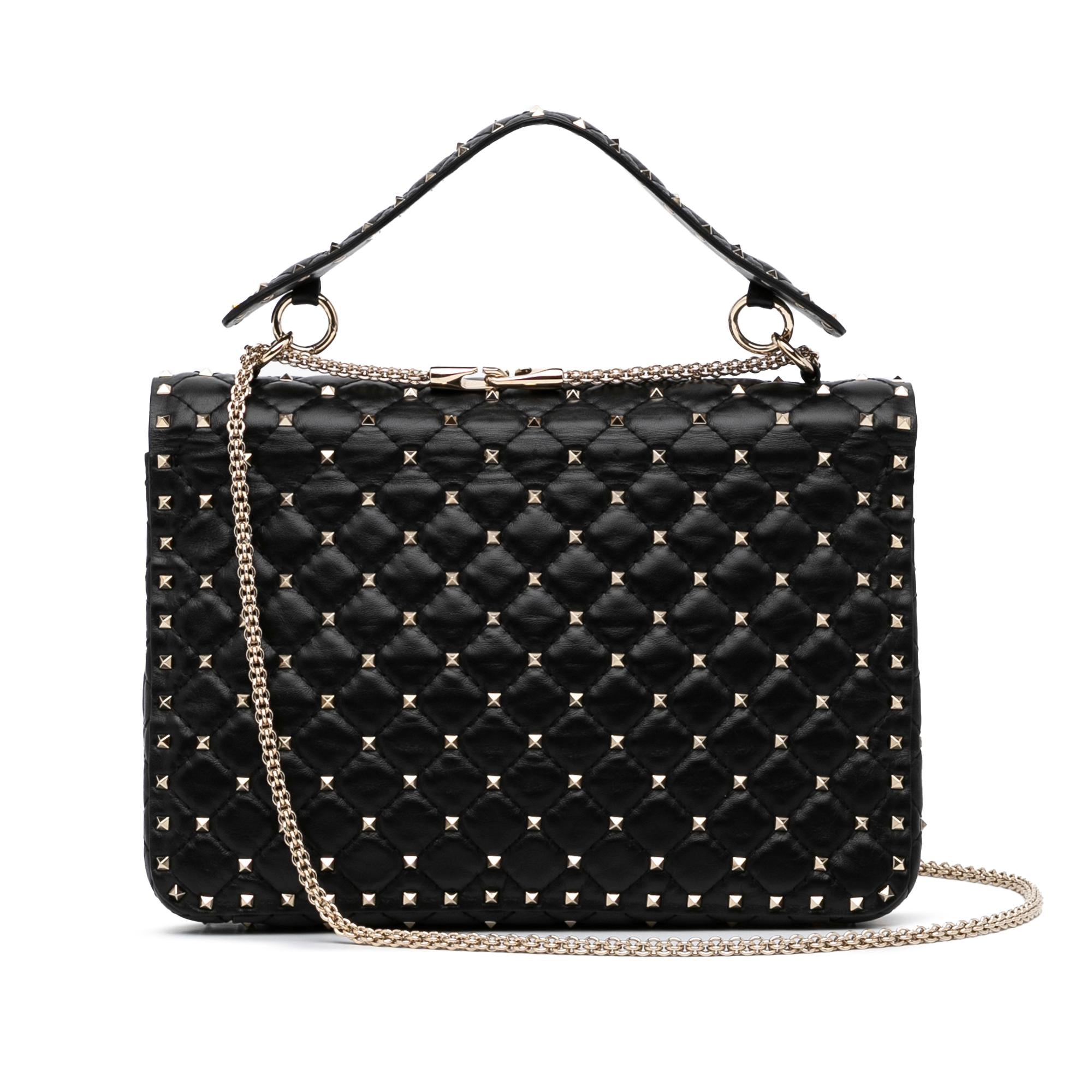 Valentino Large Rockstud Spike Satchel (SHG-xVyPWd)