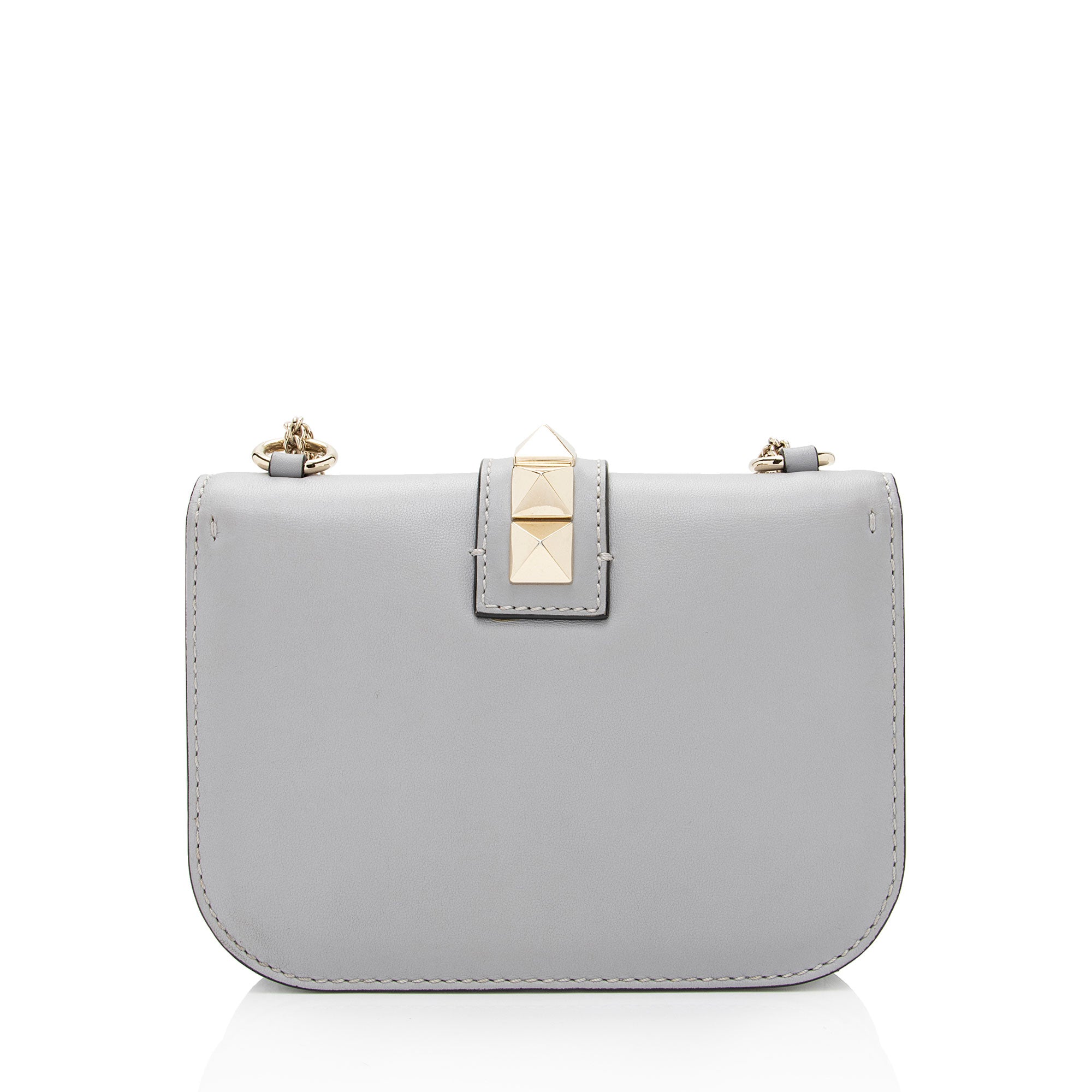 Valentino Calfskin Glam Lock Small Shoulder Bag (SHF-7ggMwP)