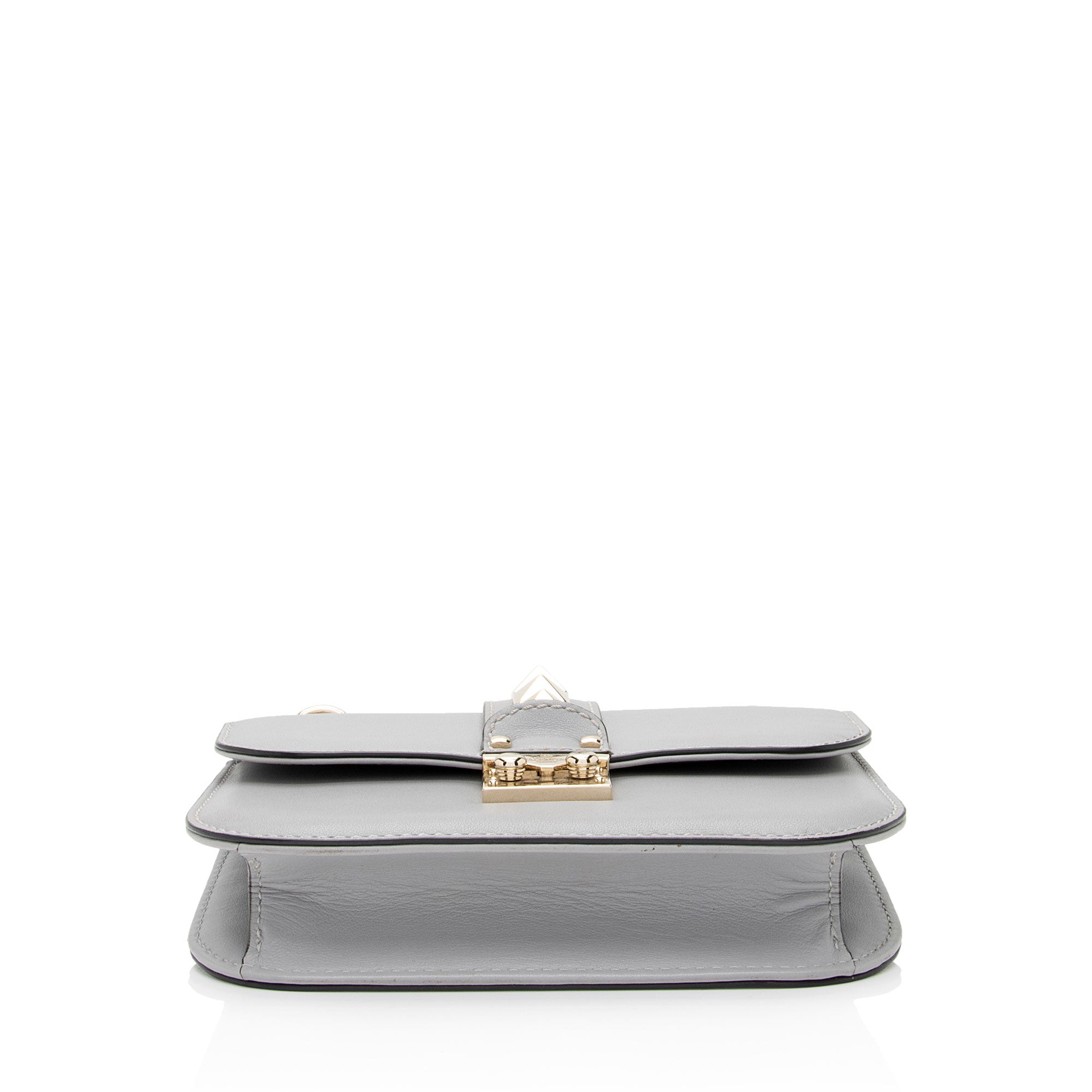 Valentino Calfskin Glam Lock Small Shoulder Bag (SHF-7ggMwP)