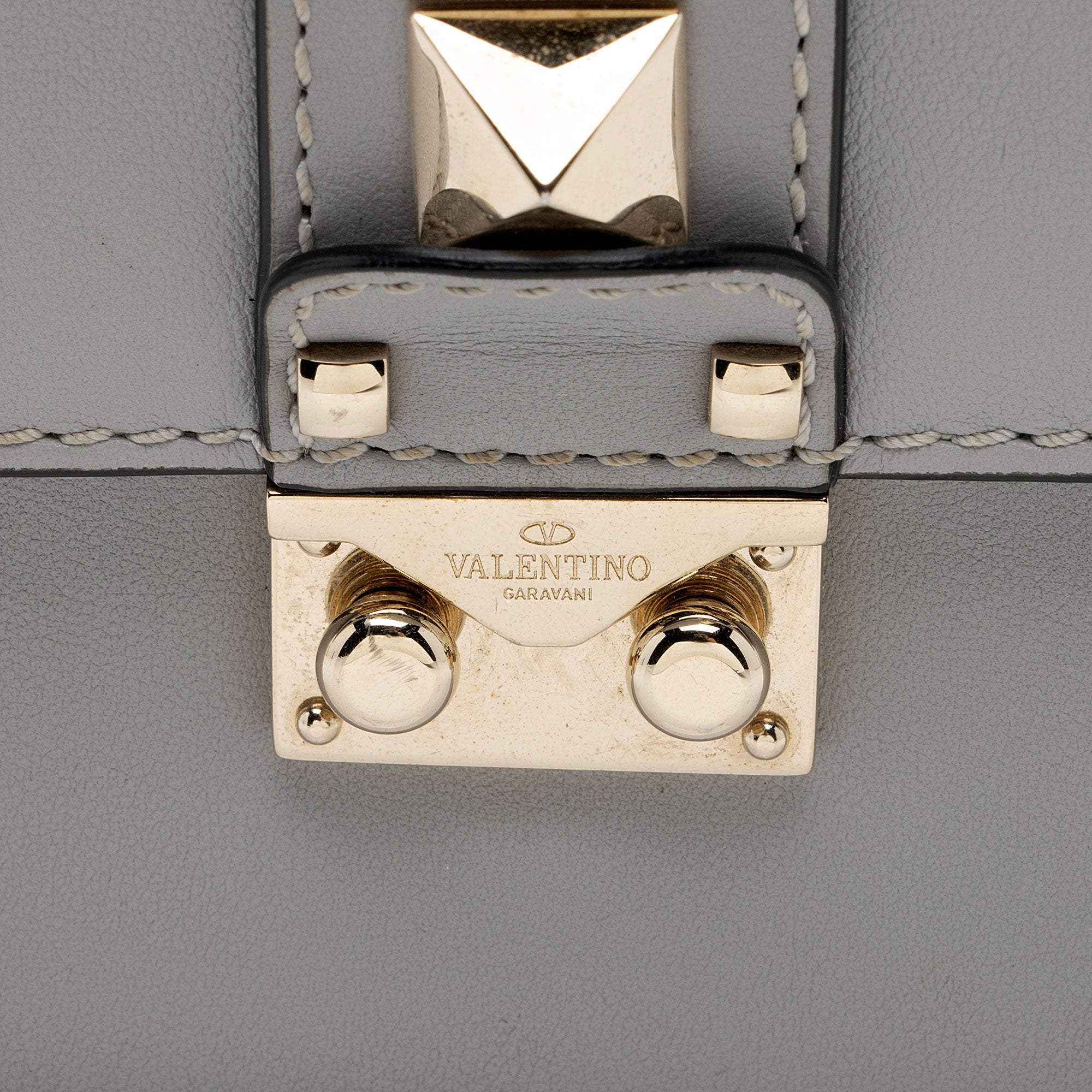 Valentino Calfskin Glam Lock Small Shoulder Bag (SHF-7ggMwP)