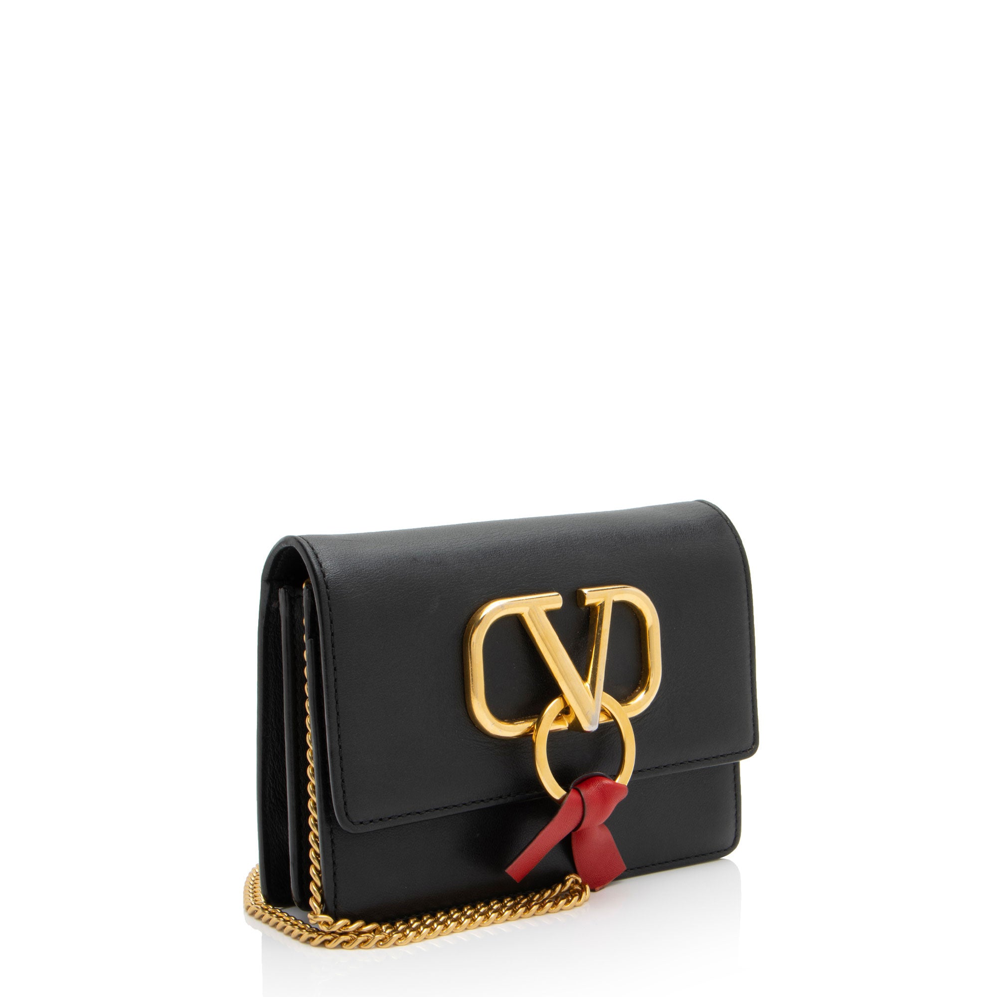 Valentino Leather Ribbon Vlogo Crossbody (SHF-JMXoCh)
