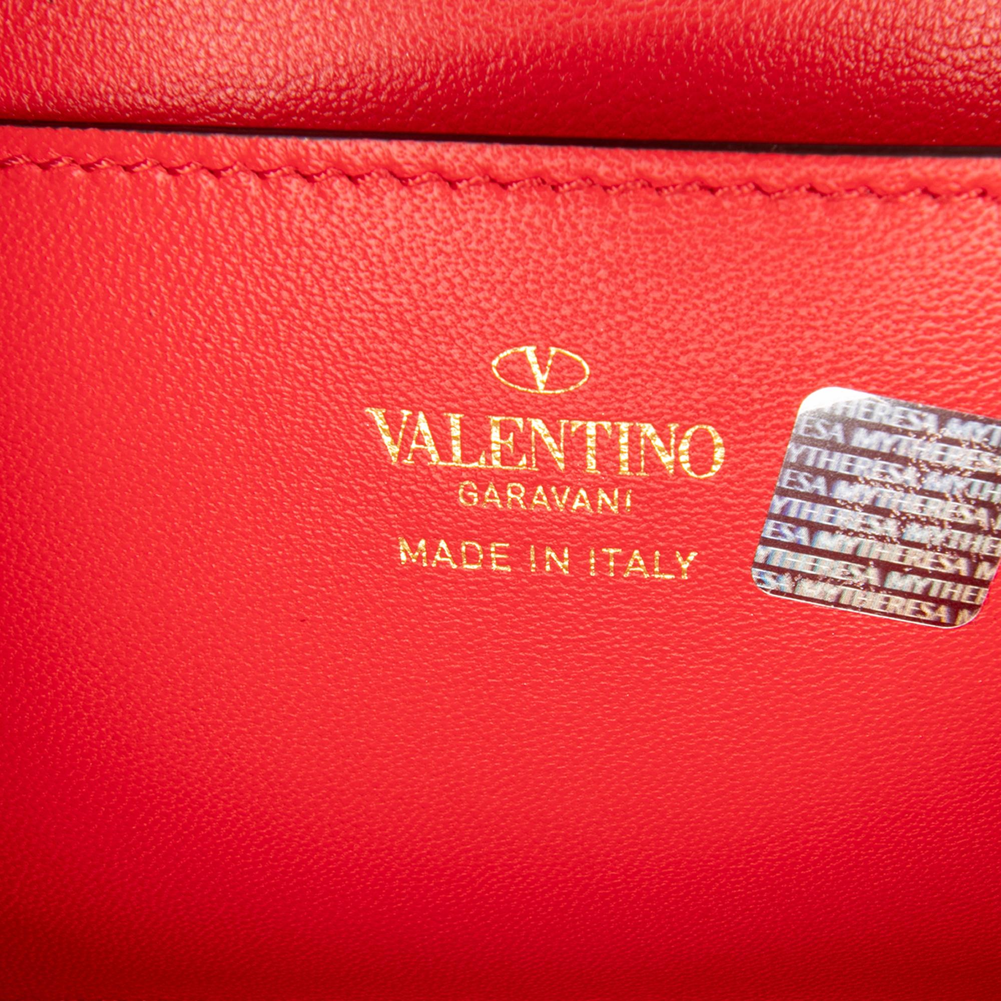 Valentino Leather Rockstud Alcove Box Top Handle Bag