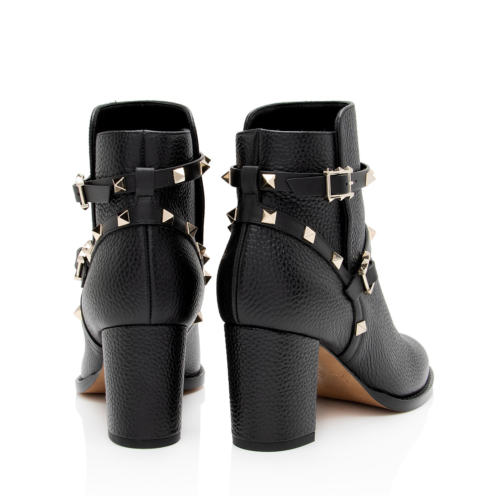 Valentino Leather Rockstud Ankle Booties - Size 8 / 38 (SHF-k8LPXl)