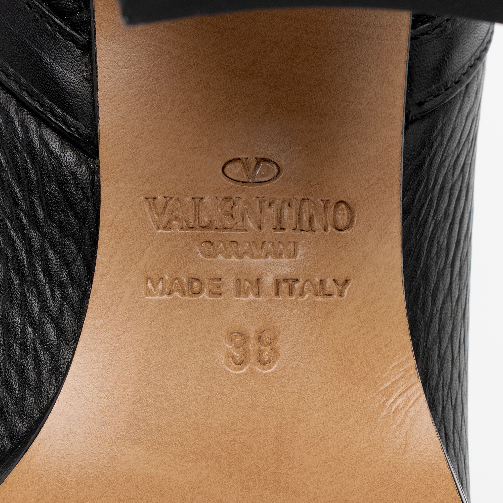 Valentino Leather Rockstud Ankle Booties - Size 8 / 38 (SHF-k8LPXl)