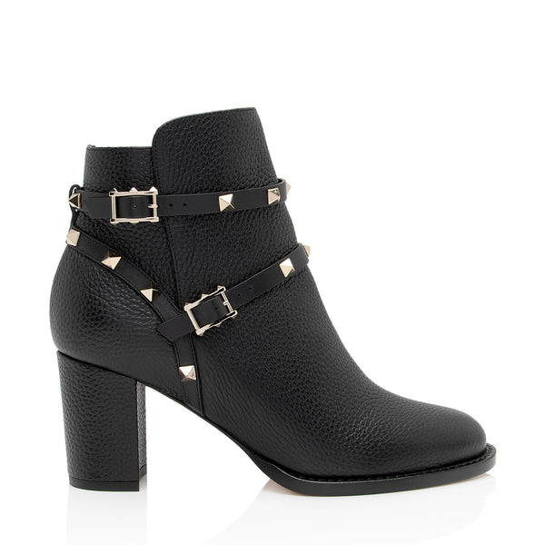 Valentino Leather Rockstud Ankle Booties - Size 8 / 38 (SHF-k8LPXl)