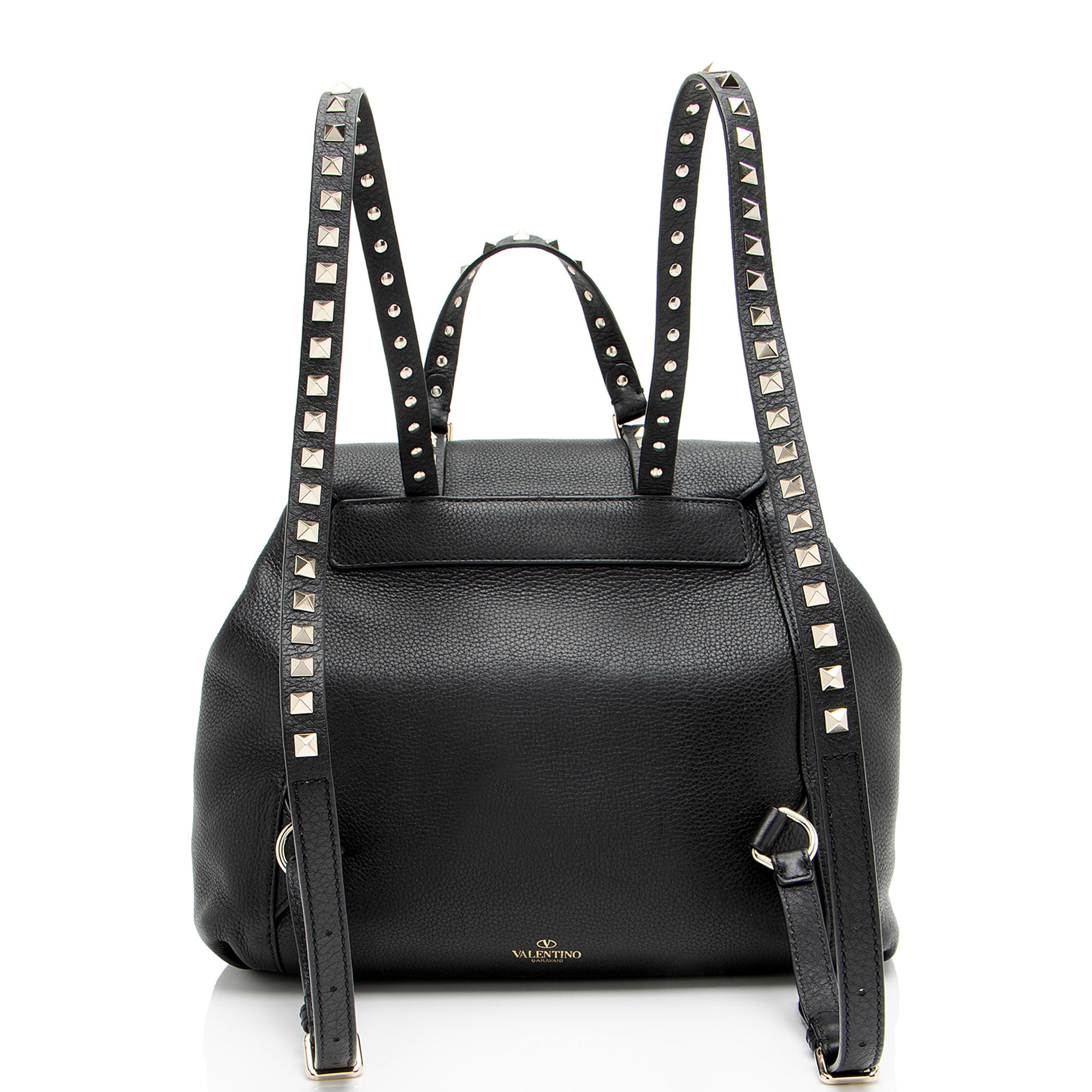 Valentino Leather Rockstud Double Pocket Backpack
