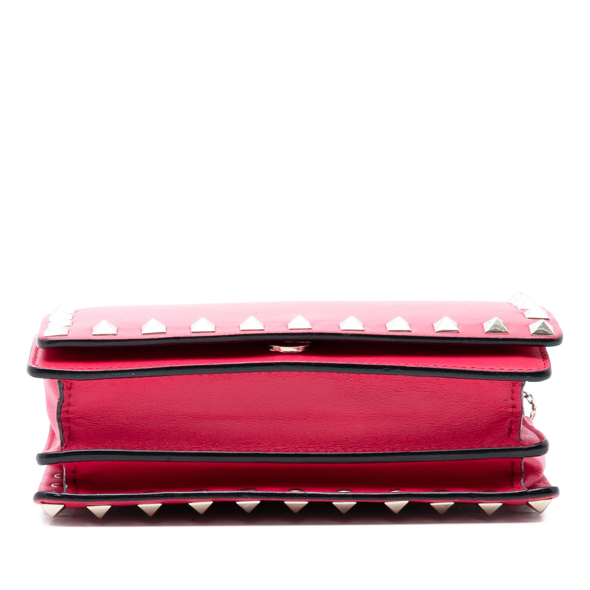 Valentino Leather Rockstud Chain Pouch