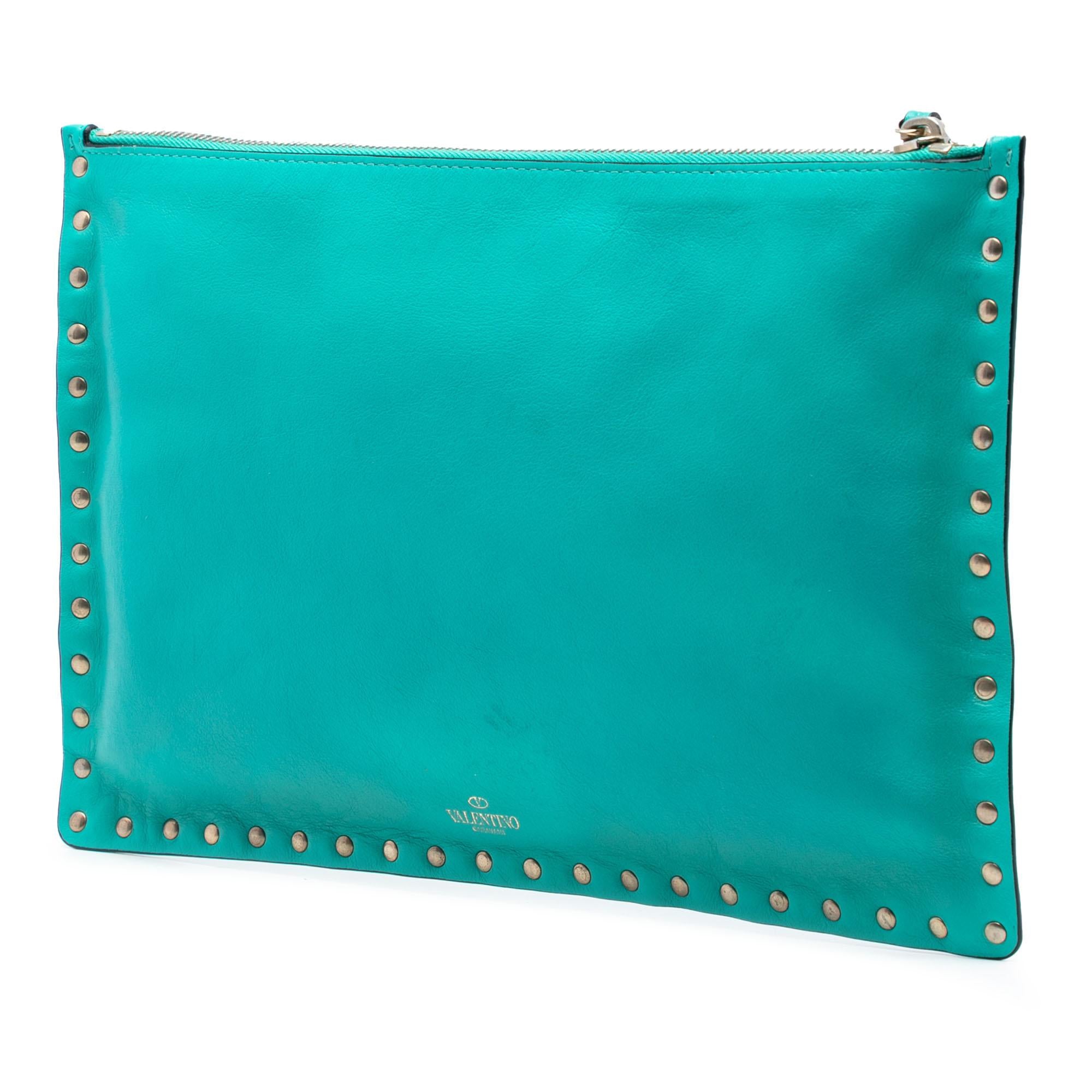 Valentino Leather Rockstud Clutch