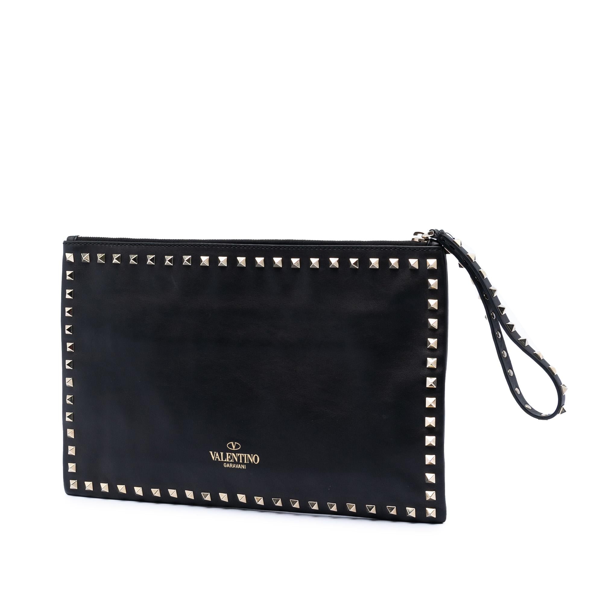 Valentino Leather Rockstud Clutch