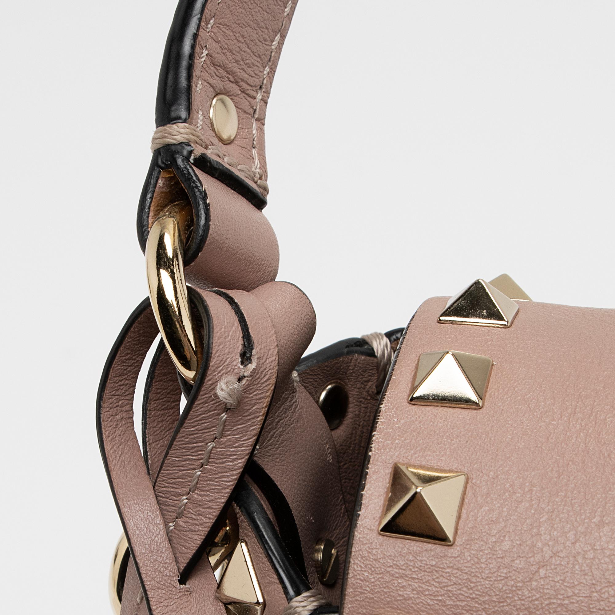 Valentino Leather Rockstud Convertible Shoulder Bag (SHF-TAm8sS)