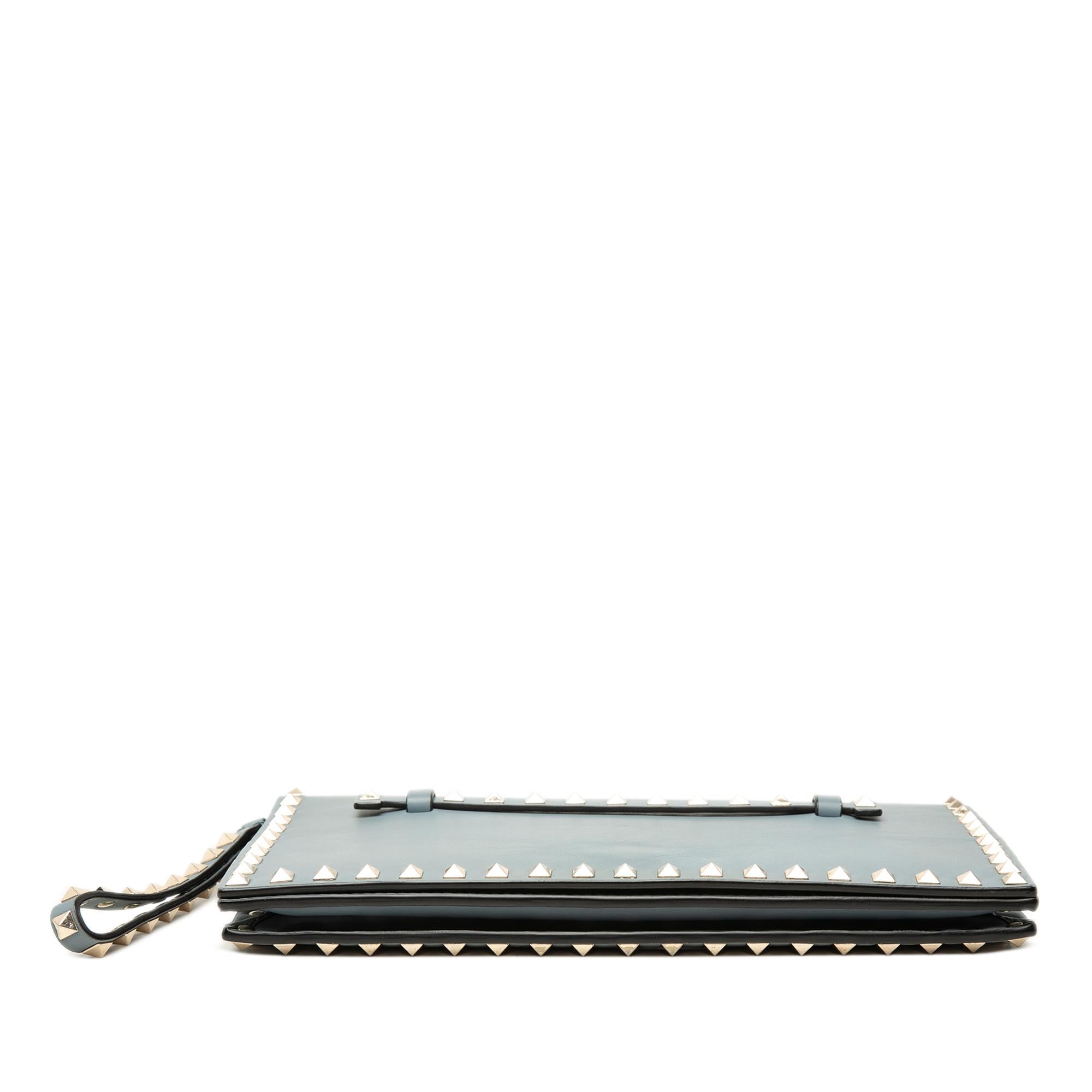 Valentino Leather Rockstud Flap Clutch