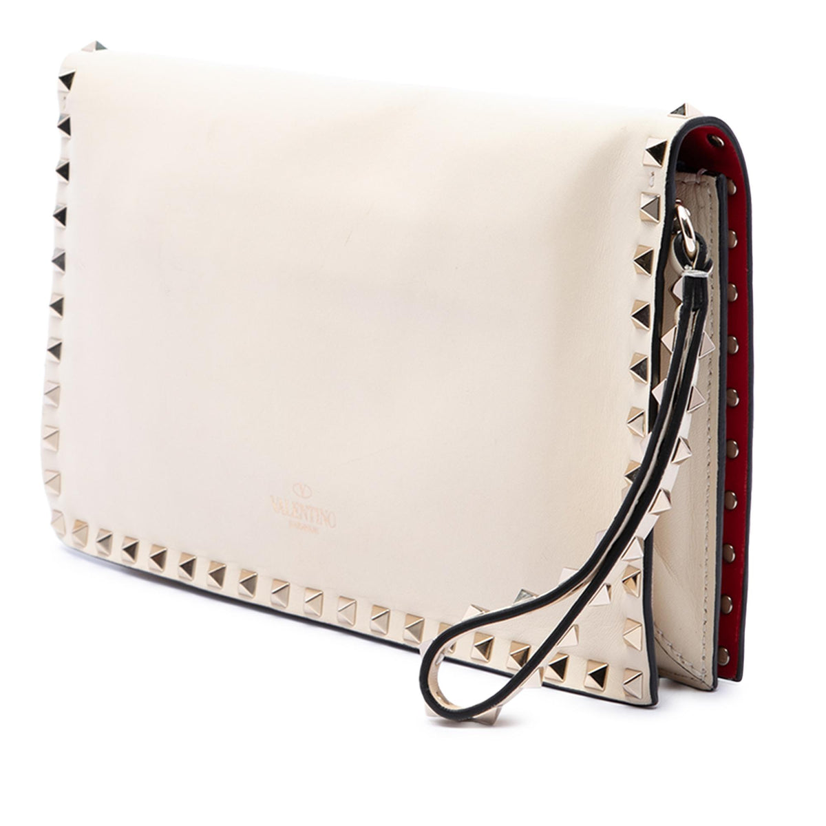 Valentino Leather Rockstud Flap Clutch