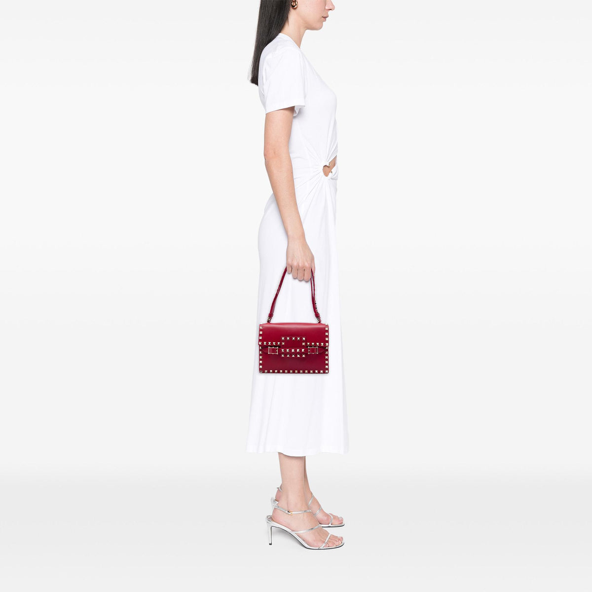 Valentino Leather Rockstud Flap Shoulder Bag