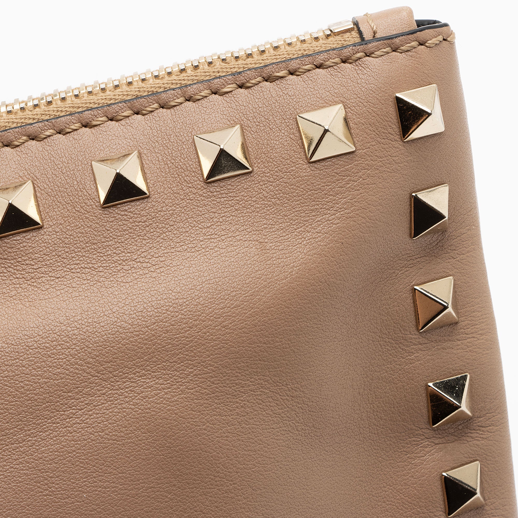 Valentino Leather Rockstud Large Clutch