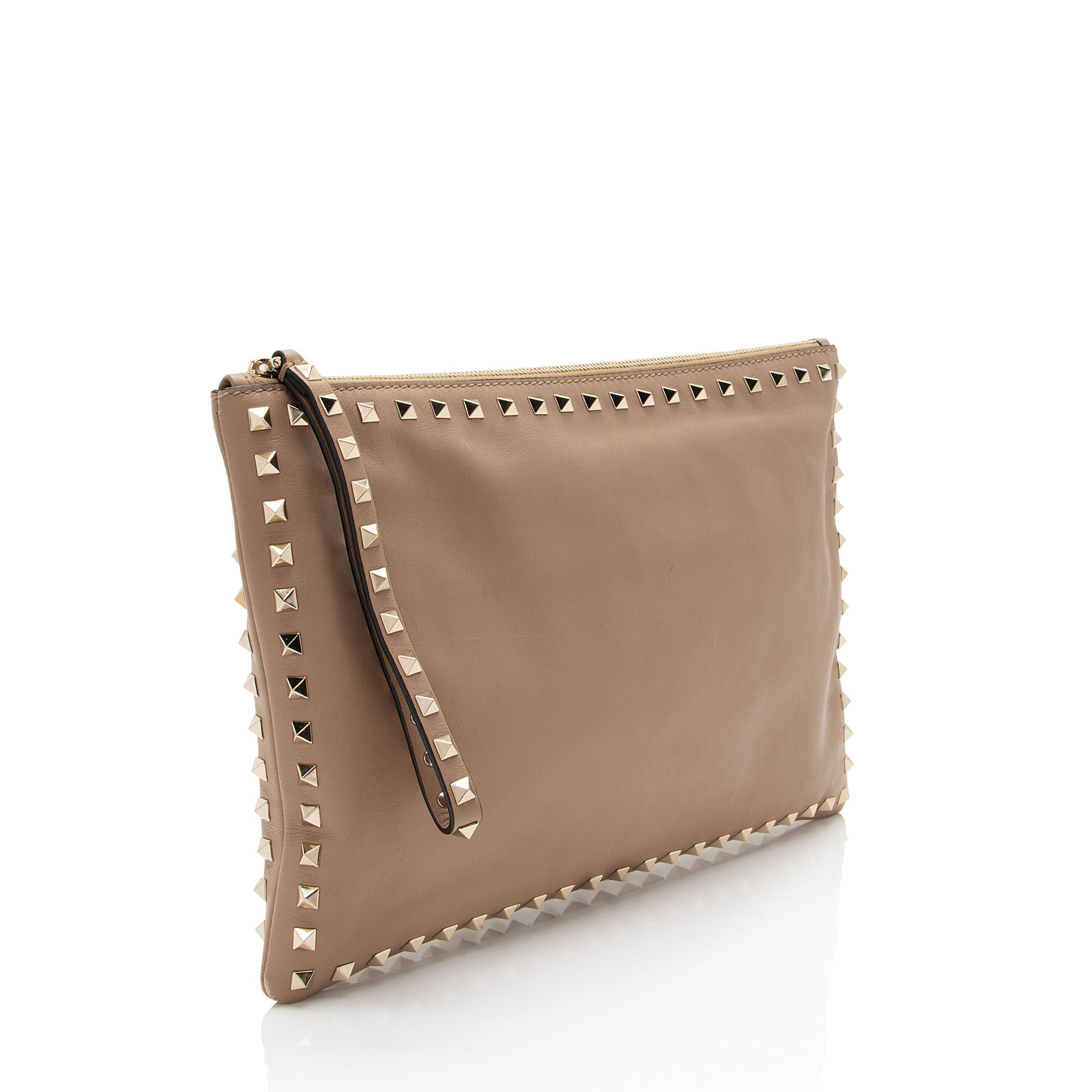 Valentino Leather Rockstud Large Clutch