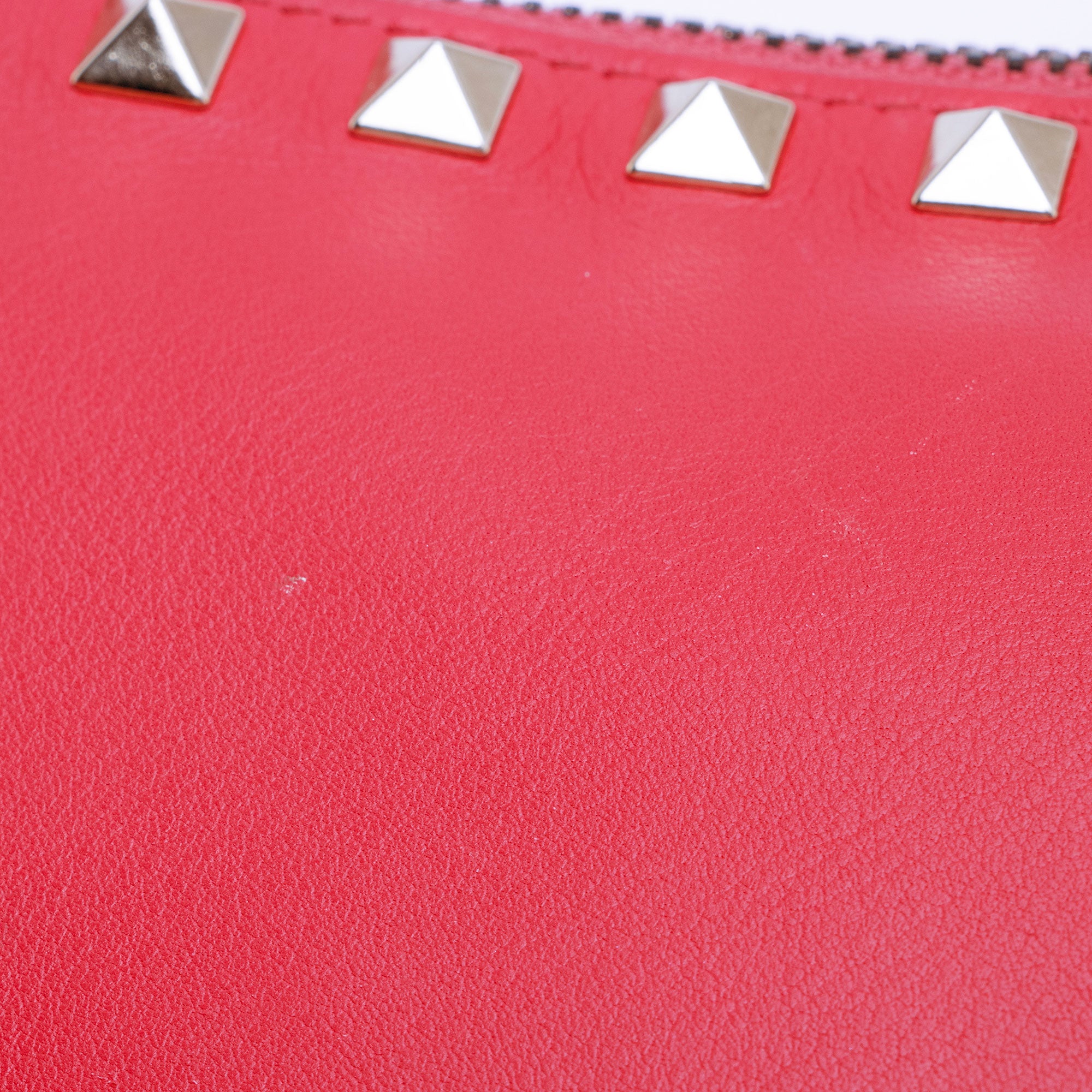 Valentino Leather Rockstud Large Flat Clutch (SHF-a0ZZBM)