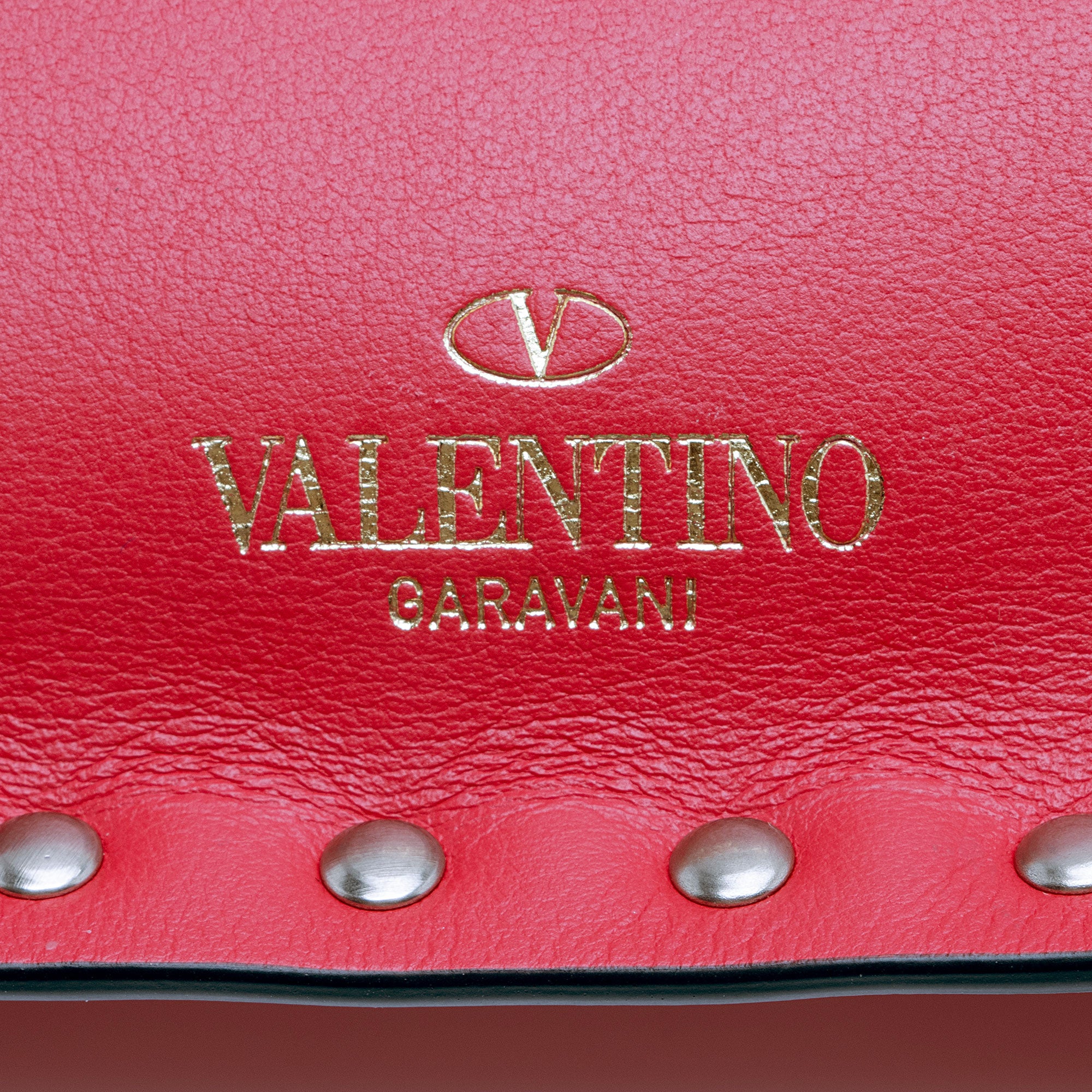 Valentino Leather Rockstud Large Flat Clutch (SHF-a0ZZBM)