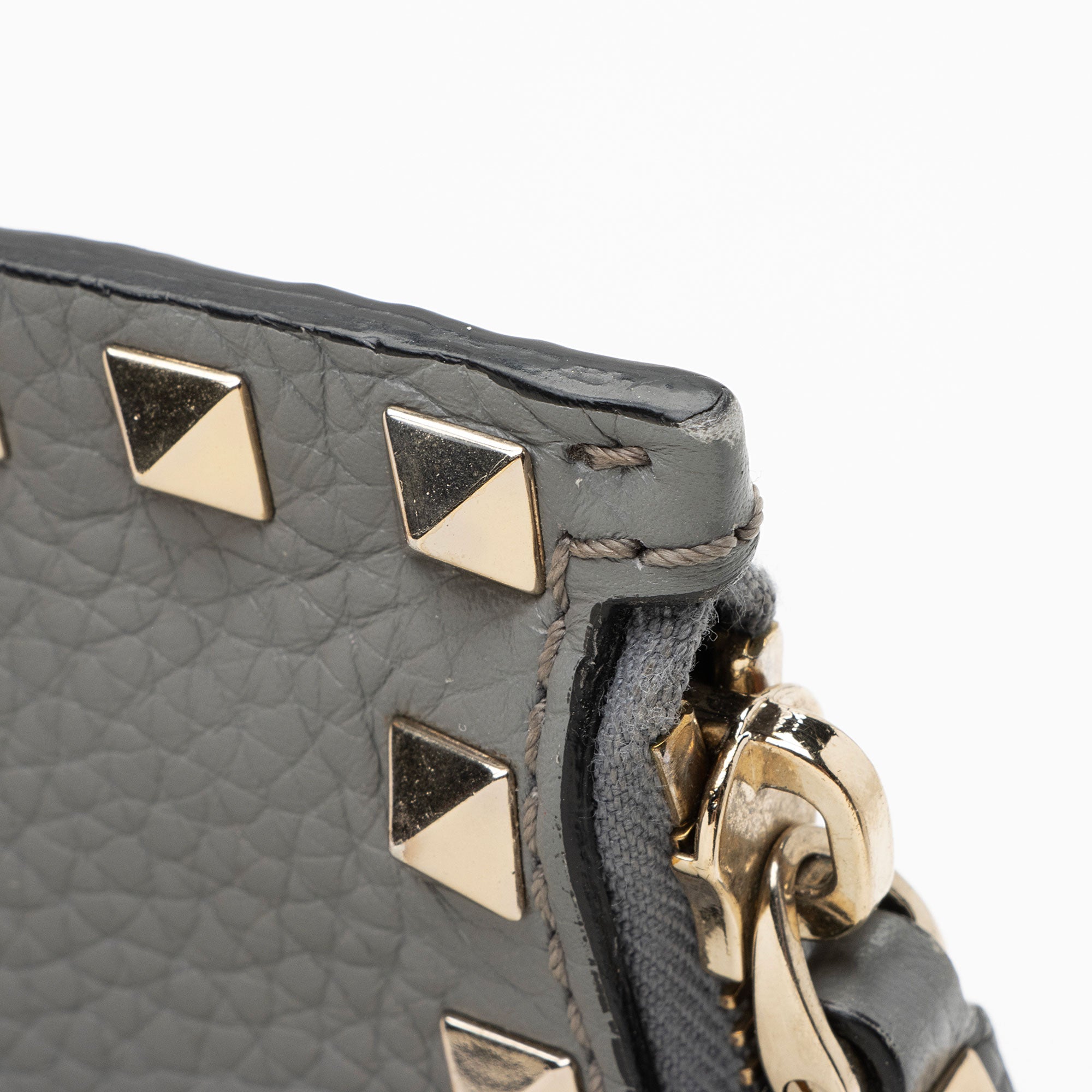 Valentino Leather Rockstud Large Flat Clutch