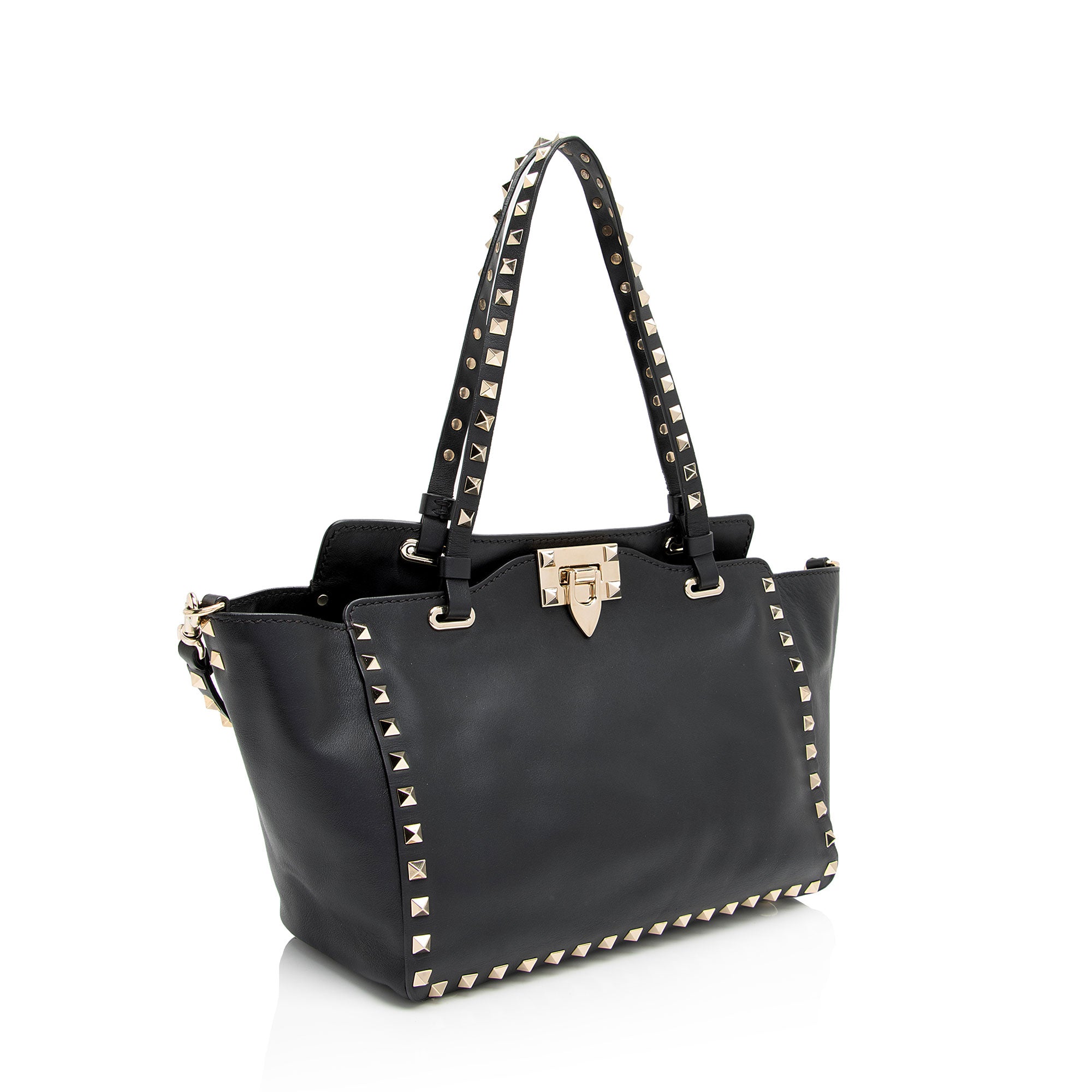 Valentino Leather Rockstud Small Tote (SHF-oEYL8h)