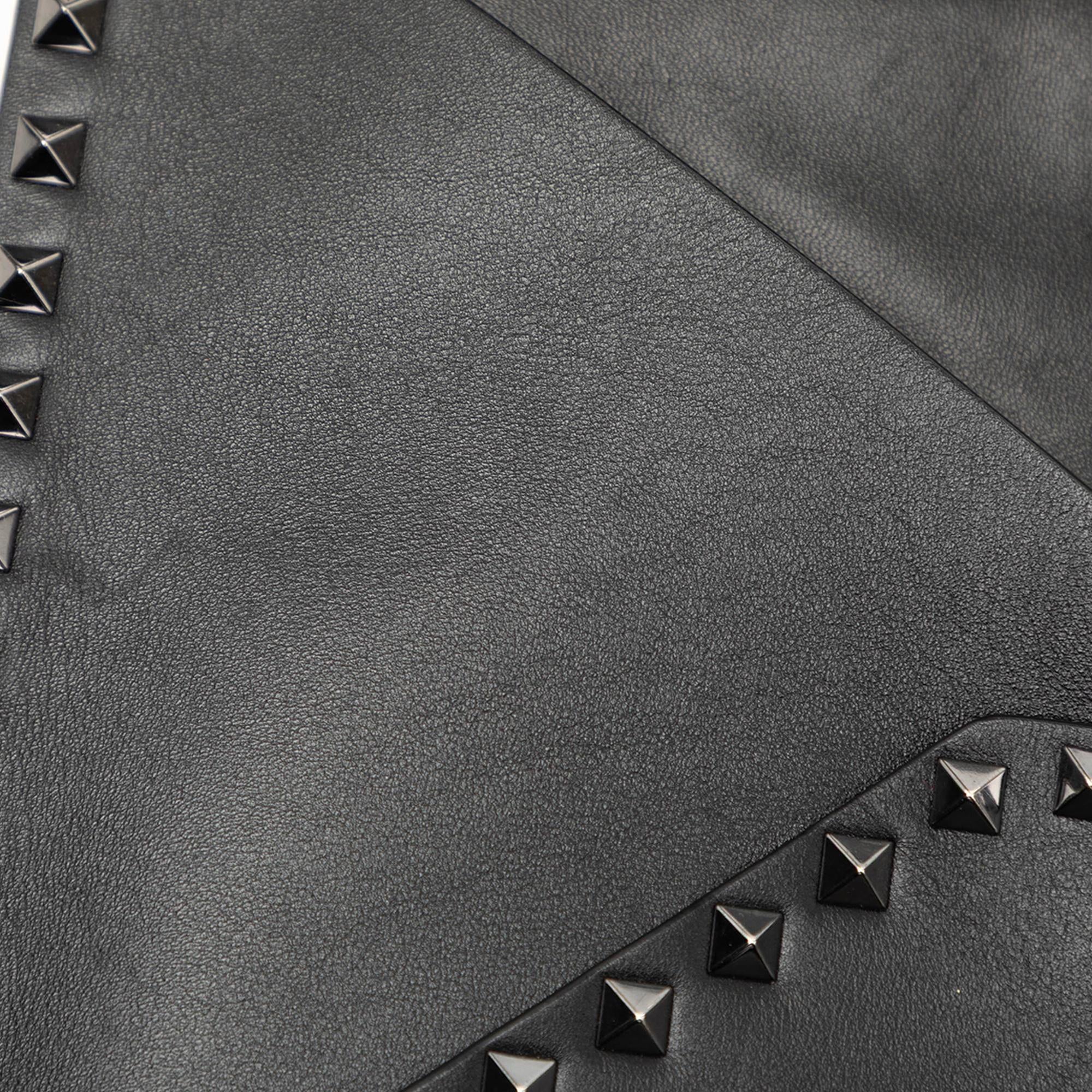 Valentino Leather Rockstud Untitled Envelope Clutch
