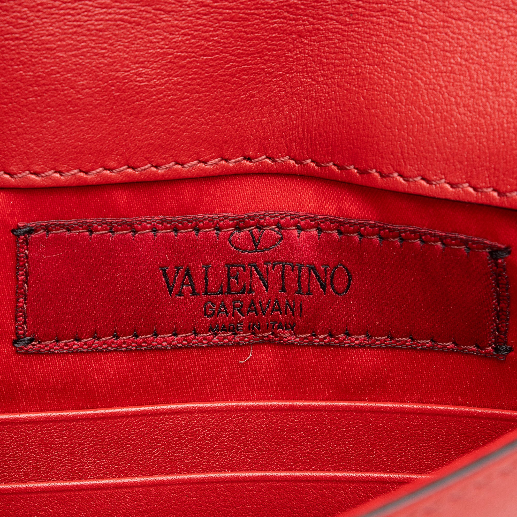 Valentino Leather Rockstud V-Flap Wristlet (SHF-c3xVhQ)