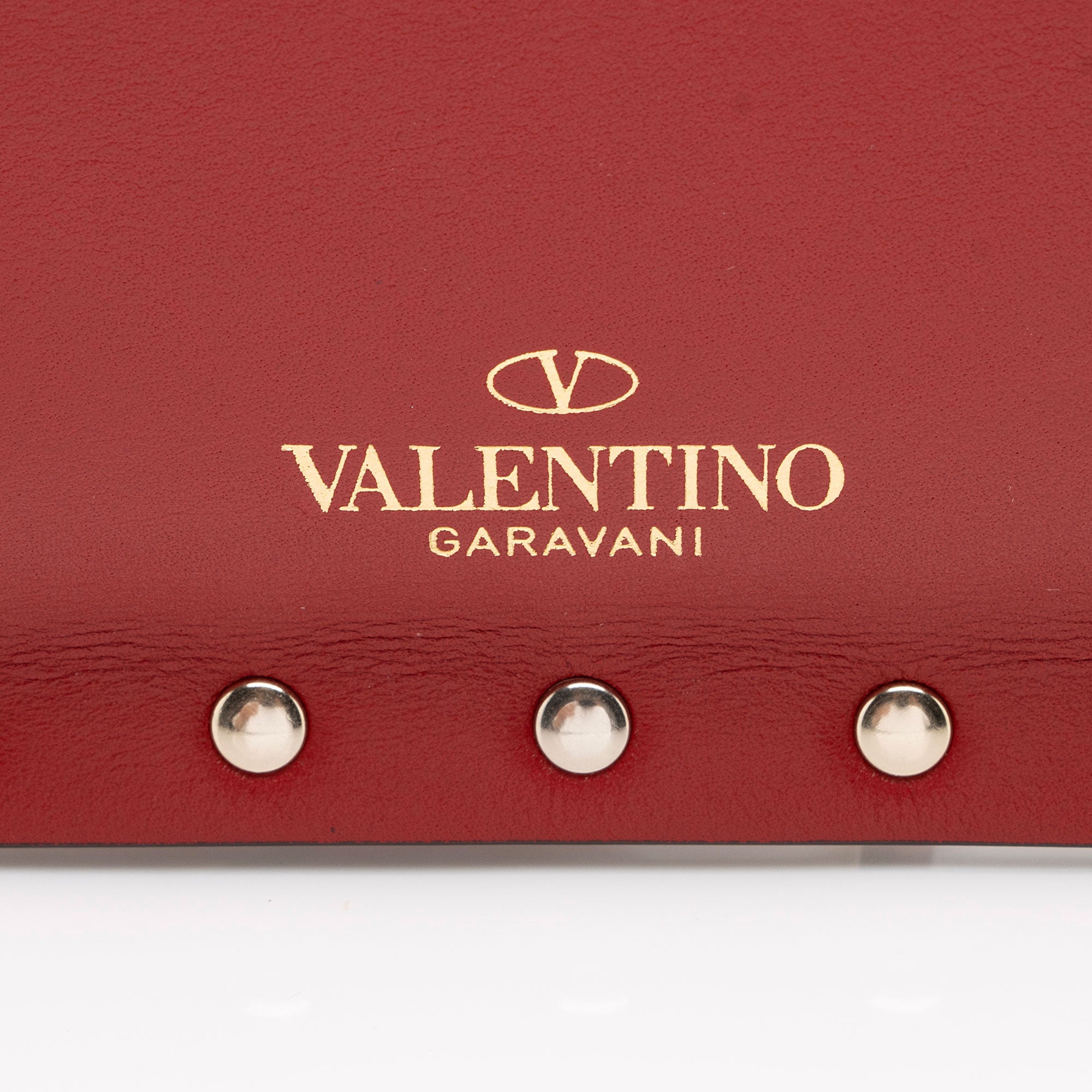Valentino Leather Rockstud V-Flap Wristlet (SHF-c3xVhQ)